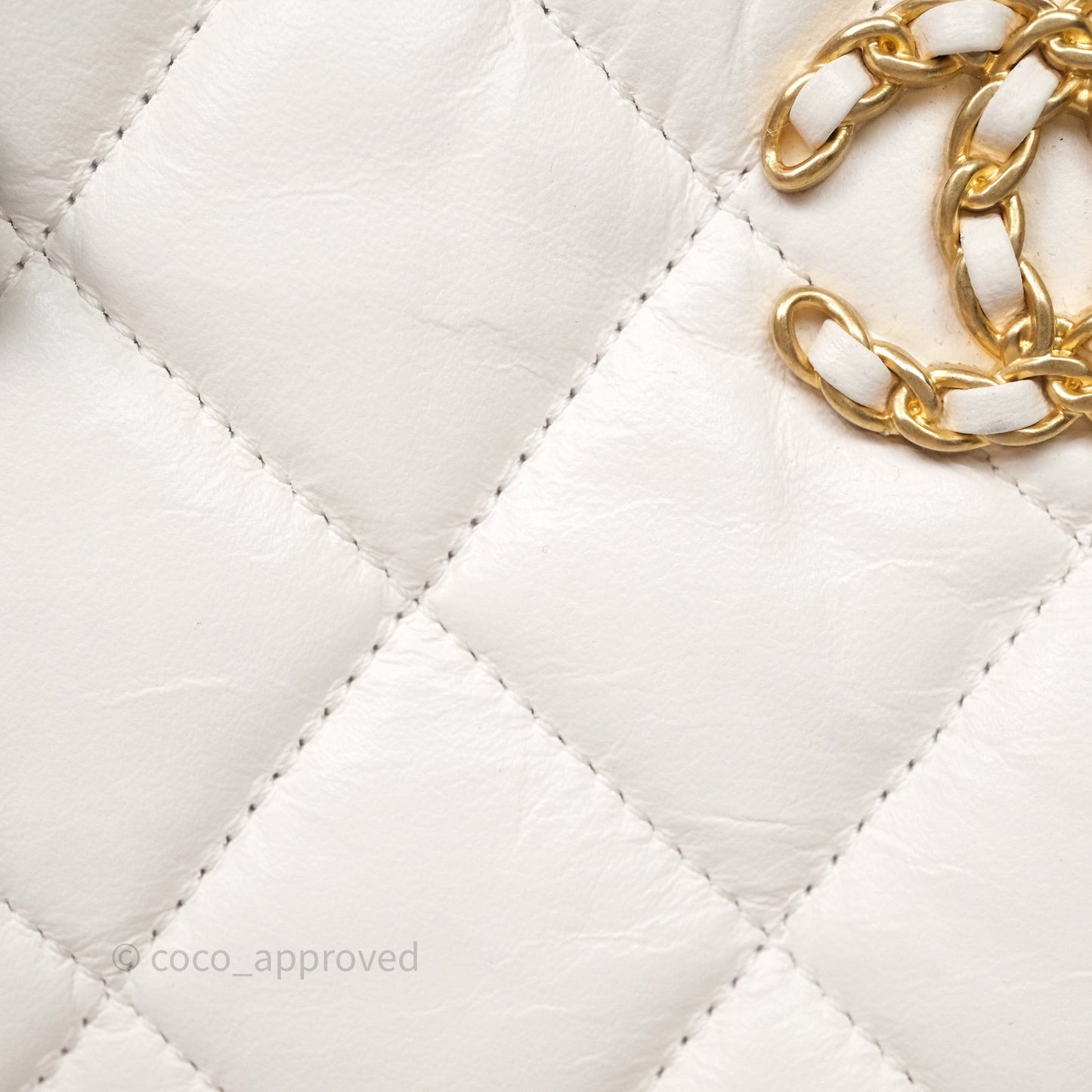 Chanel Hobo Bag White Aged Calfskin Aged Gold Hardware