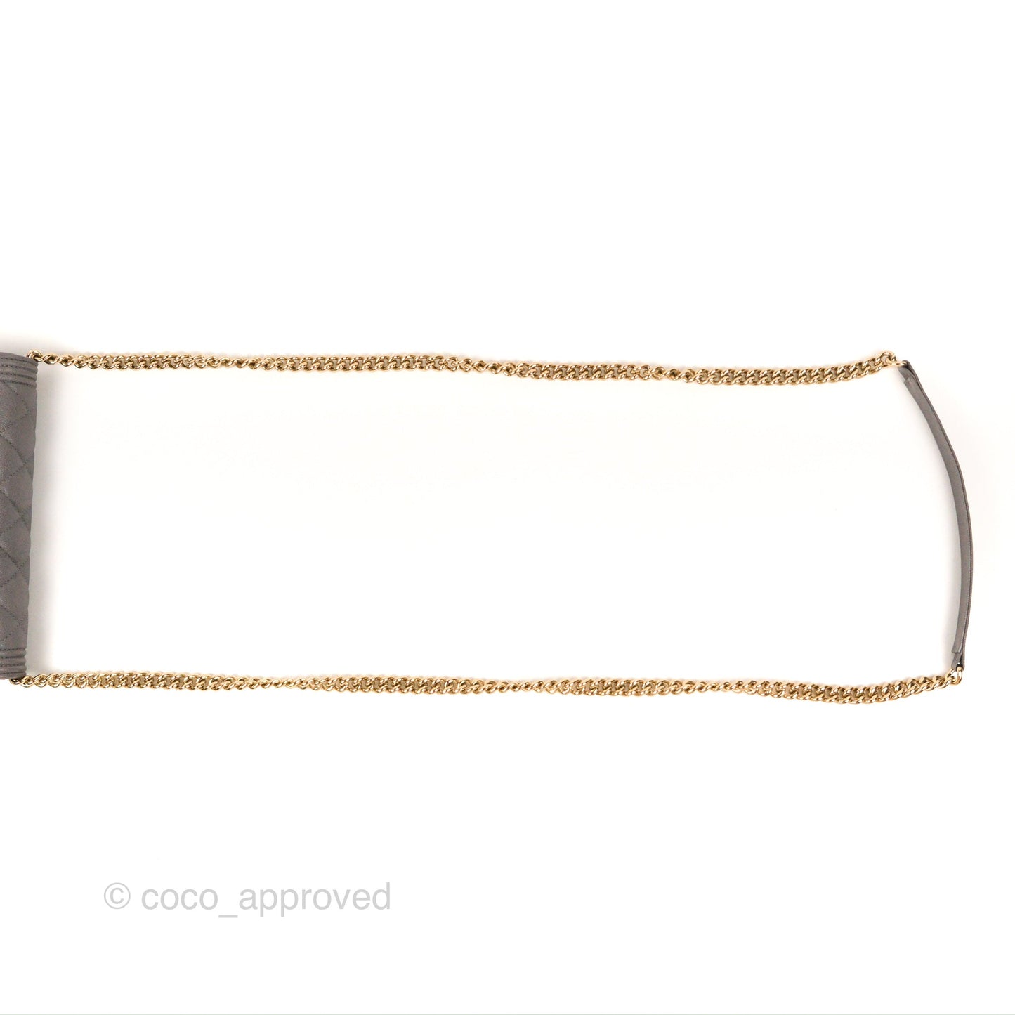 Chanel Quilted Boy Wallet on Chain WOC Grey Caviar Gold Hardware