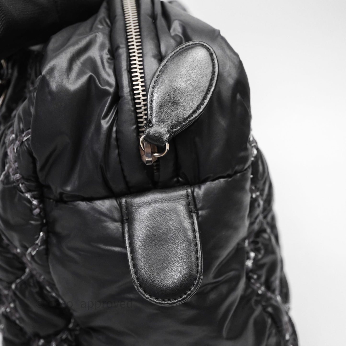 Chanel Paris-Byzance Tweed On Stitch Nylon Bubble Dark Grey Shoulder Bag