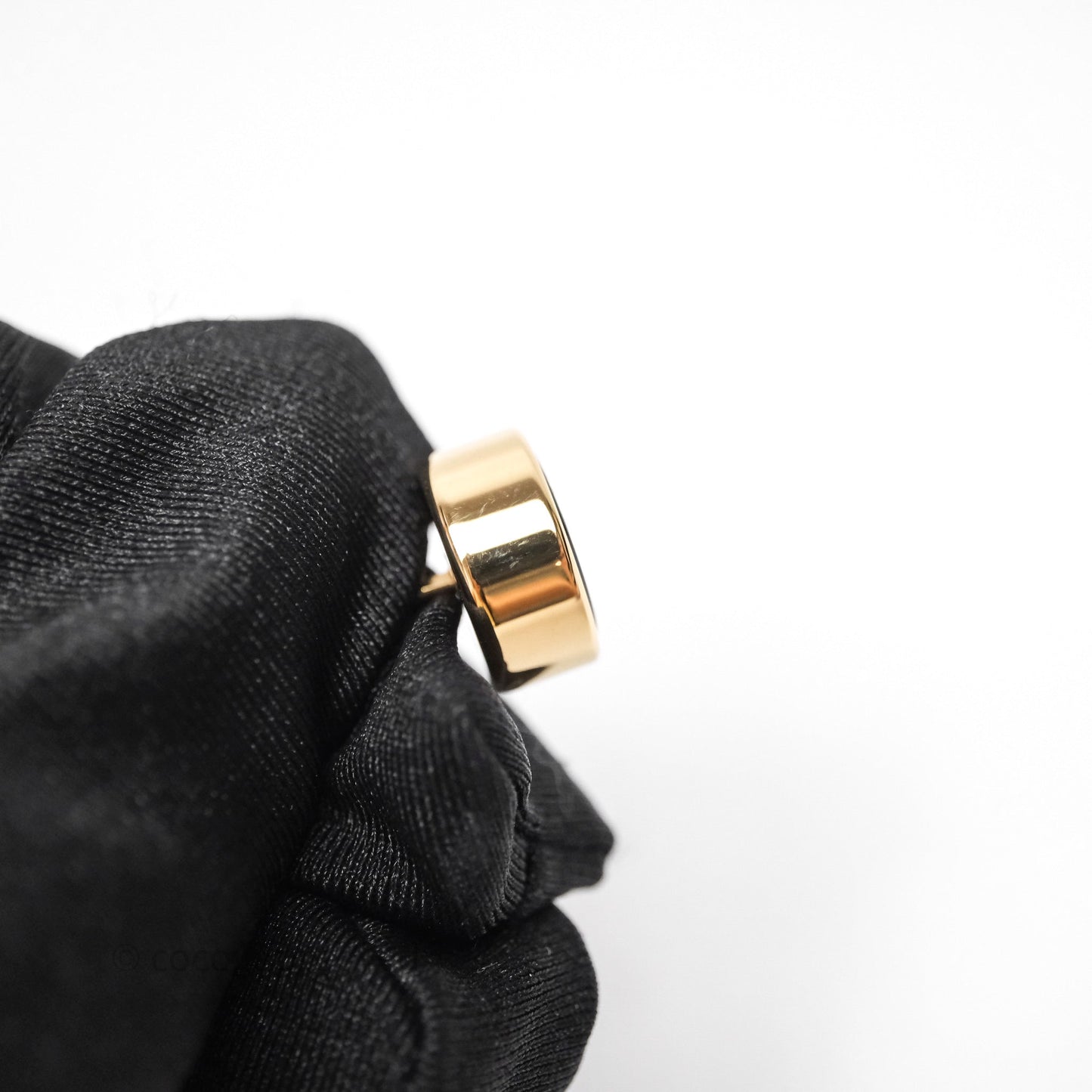 Chanel CC Black Resin Round Earrings Gold Tone 24C