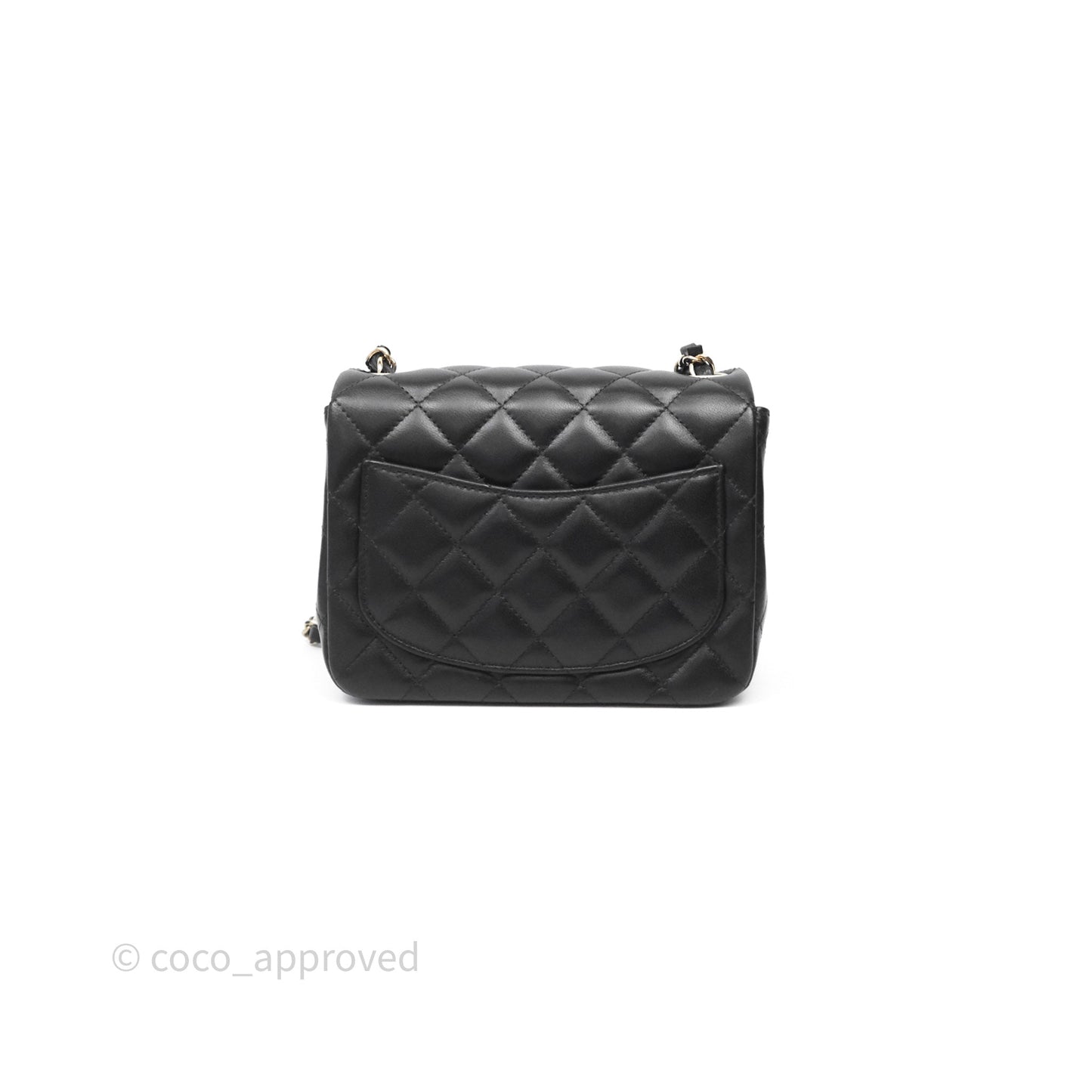 Chanel Mini Square Black Lambskin Gold Hardware