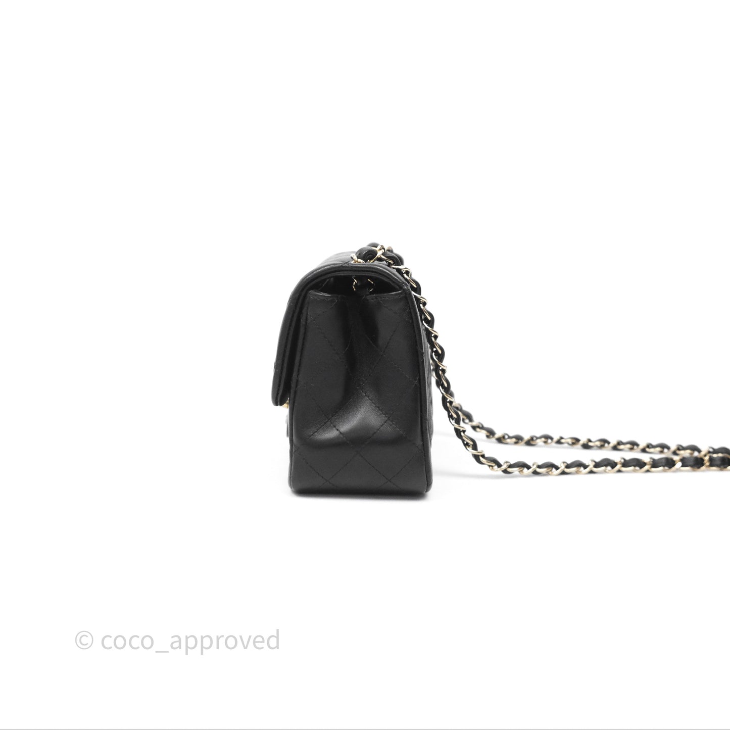 Chanel Mini Square Black Lambskin Gold Hardware
