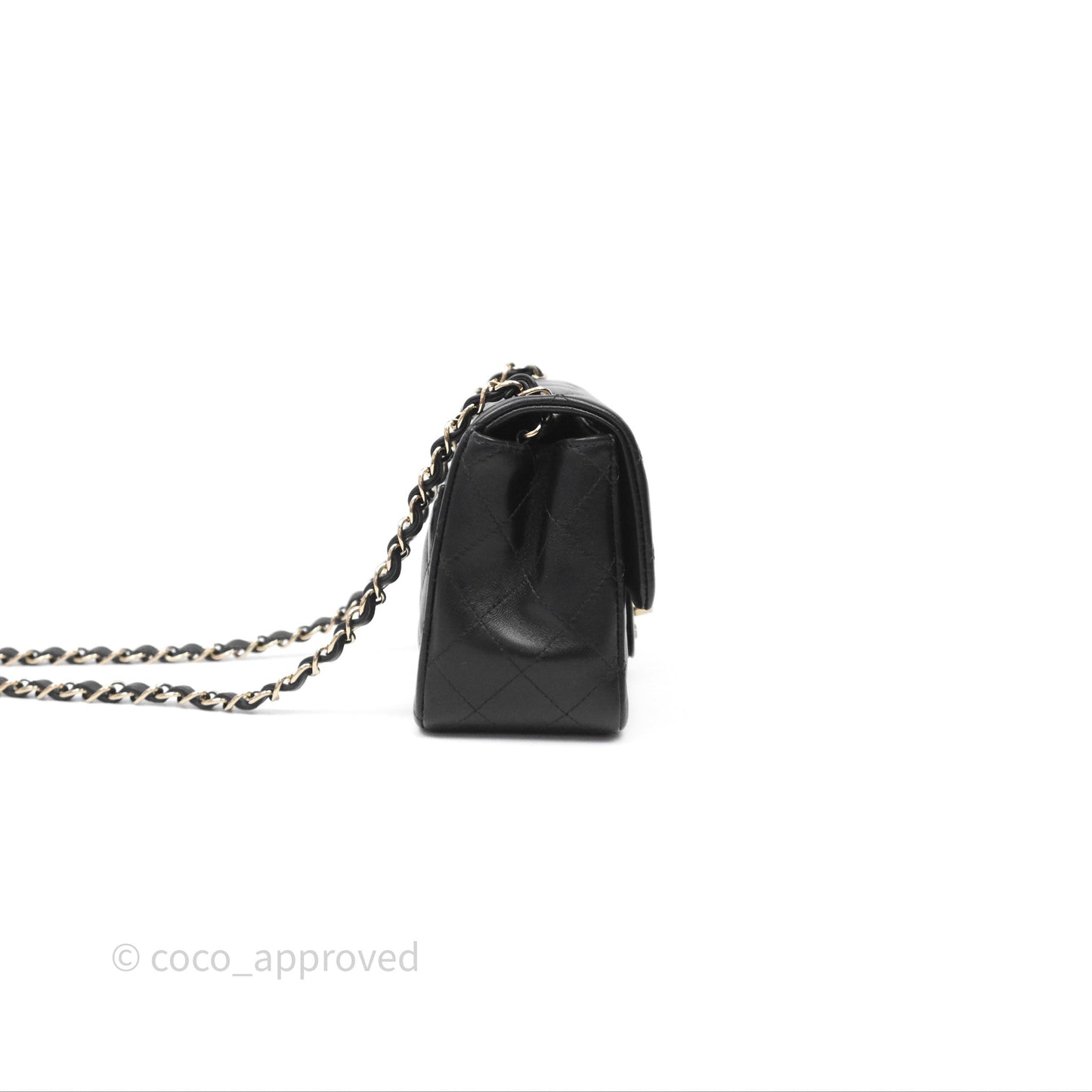 Chanel Mini Square Black Lambskin Gold Hardware