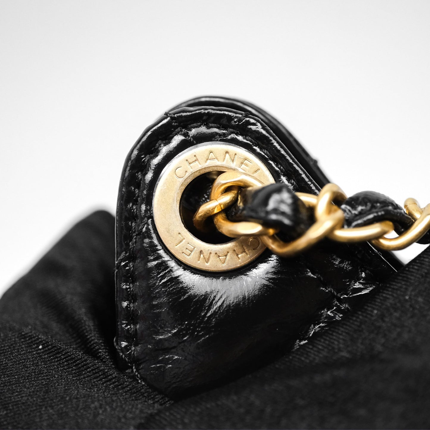 Chanel Small Wavy CC Hobo Black Shiny Crumpled Calfskin Aged Gold Hardware