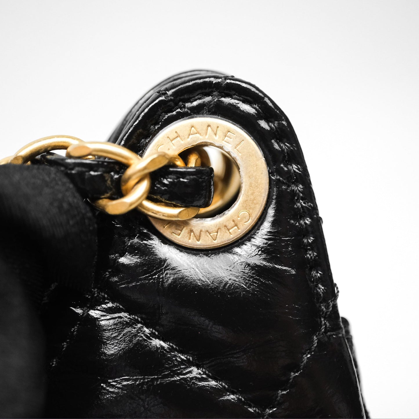 Chanel Small Wavy CC Hobo Black Shiny Crumpled Calfskin Aged Gold Hardware
