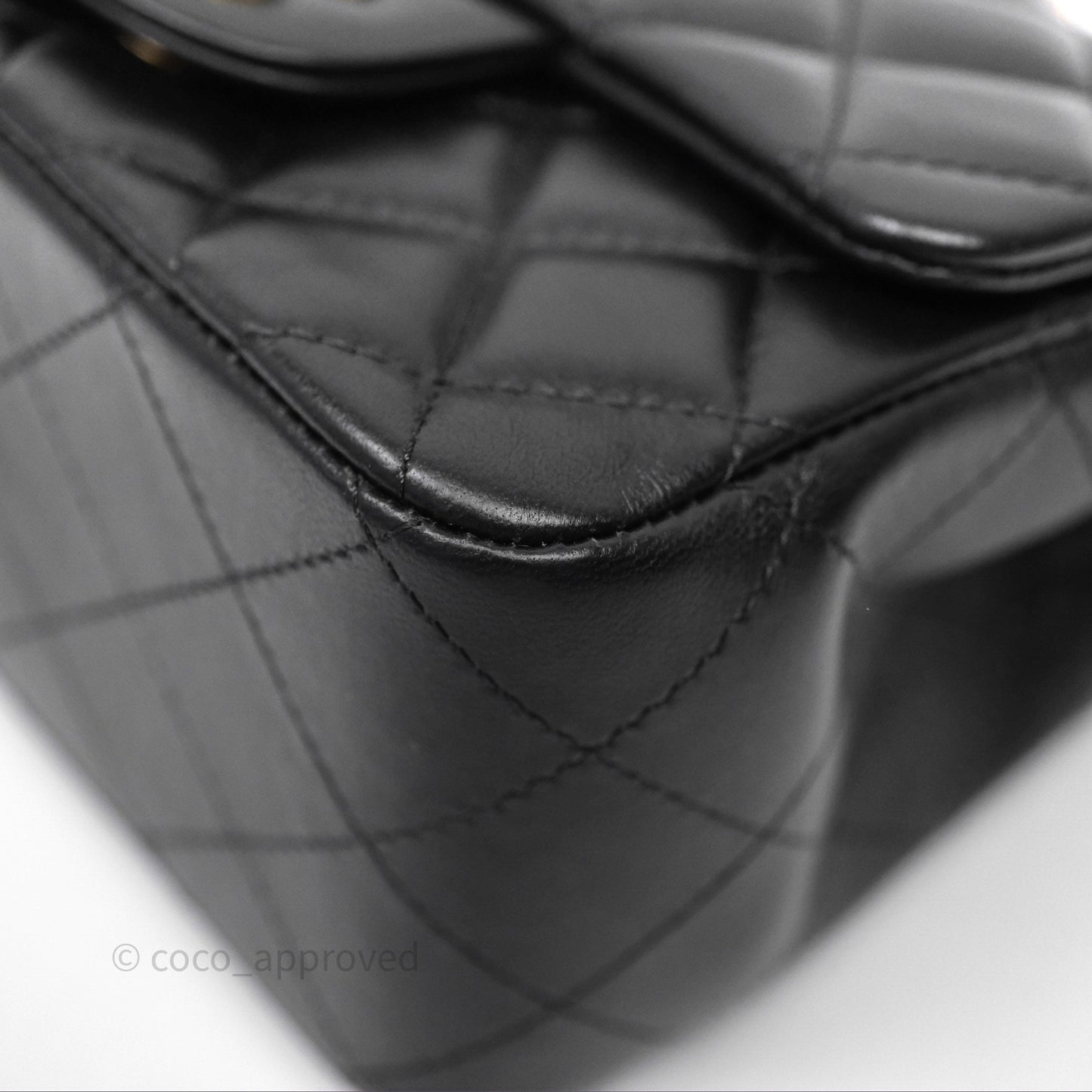 Chanel Mini Square Black Lambskin Gold Hardware