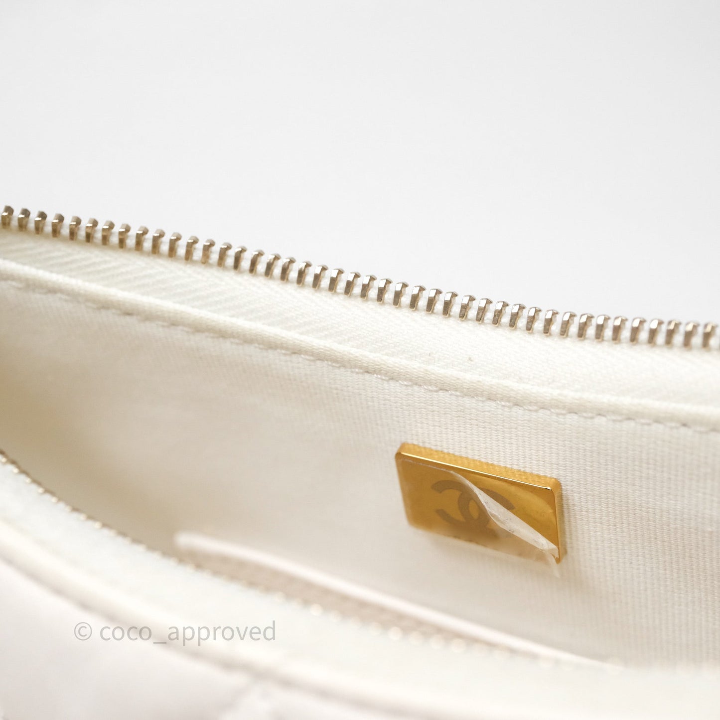 Chanel Hobo Bag White Aged Calfskin Aged Gold Hardware