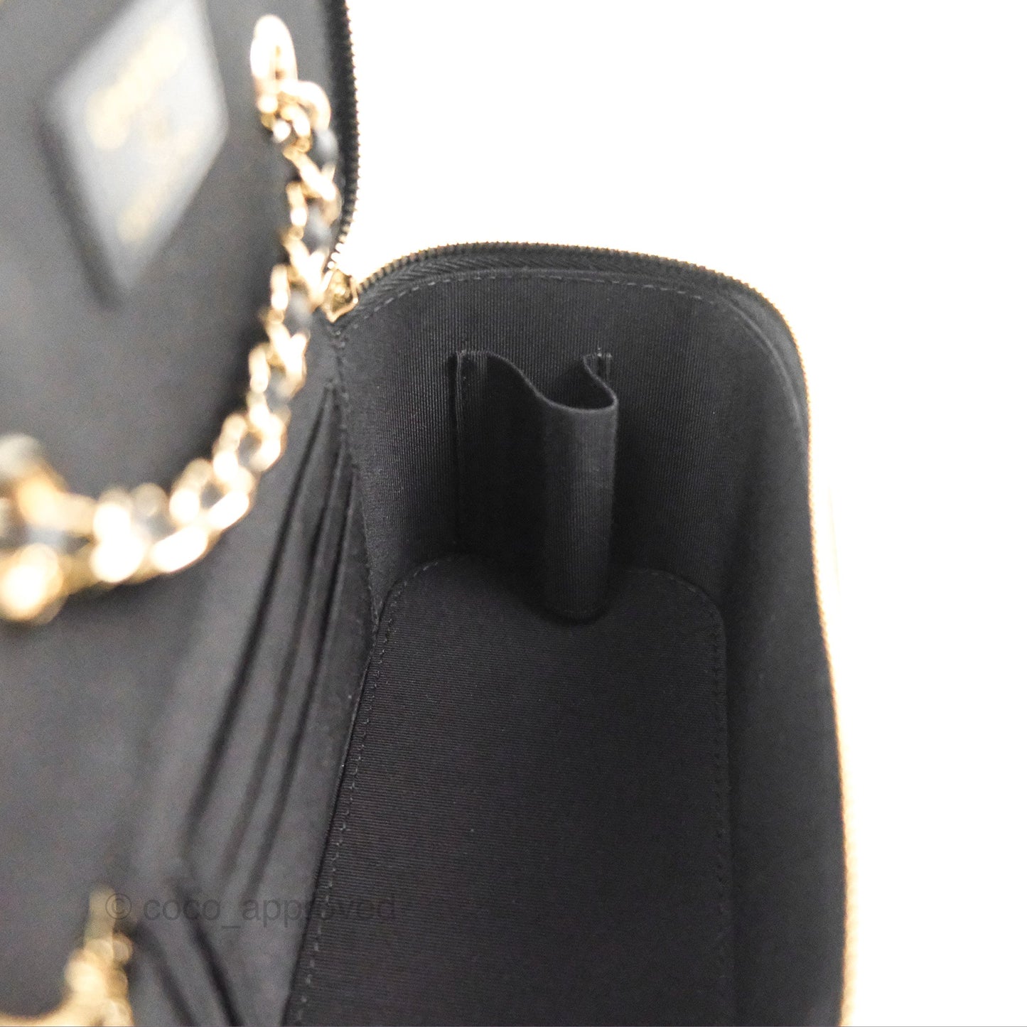 Chanel Vanity Rectangular Camellia Embossed Black Calfskin Gold Hardware