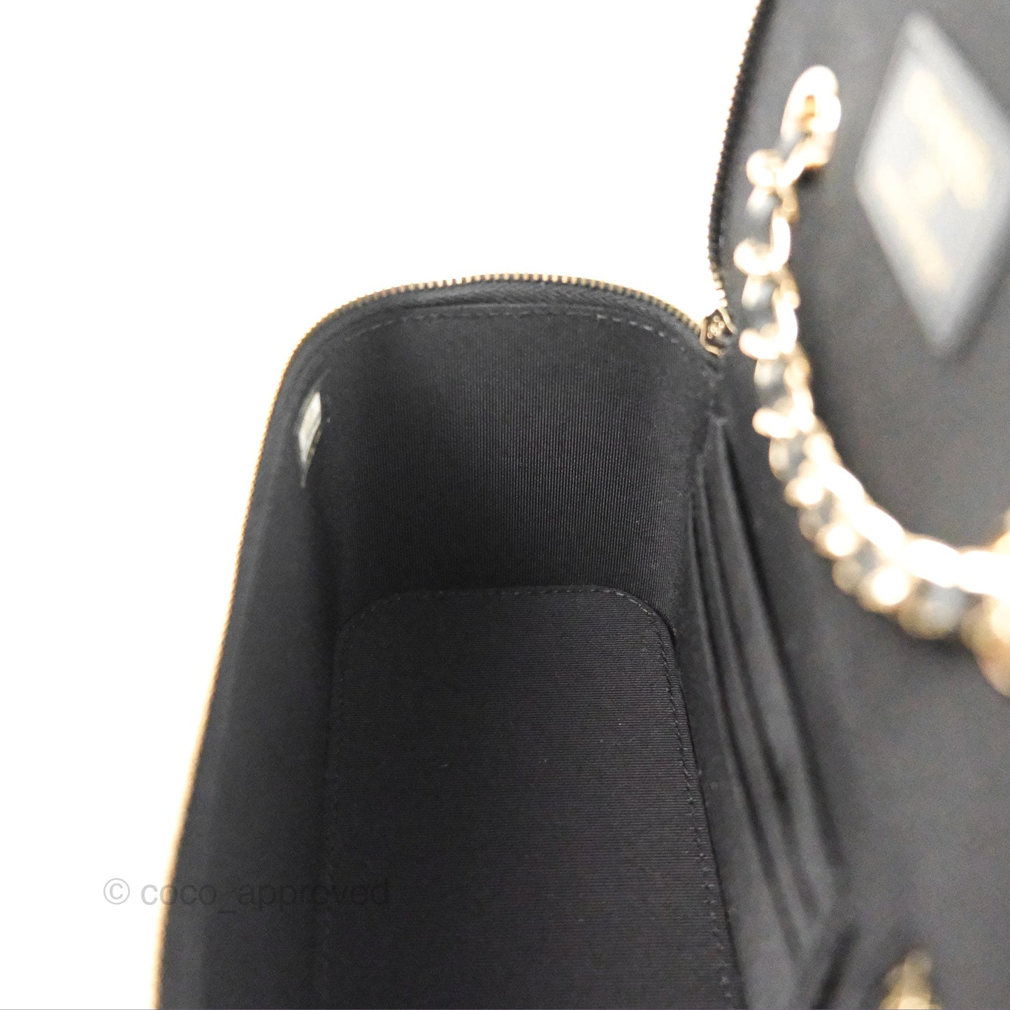 Chanel Vanity Rectangular Camellia Embossed Black Calfskin Gold Hardware