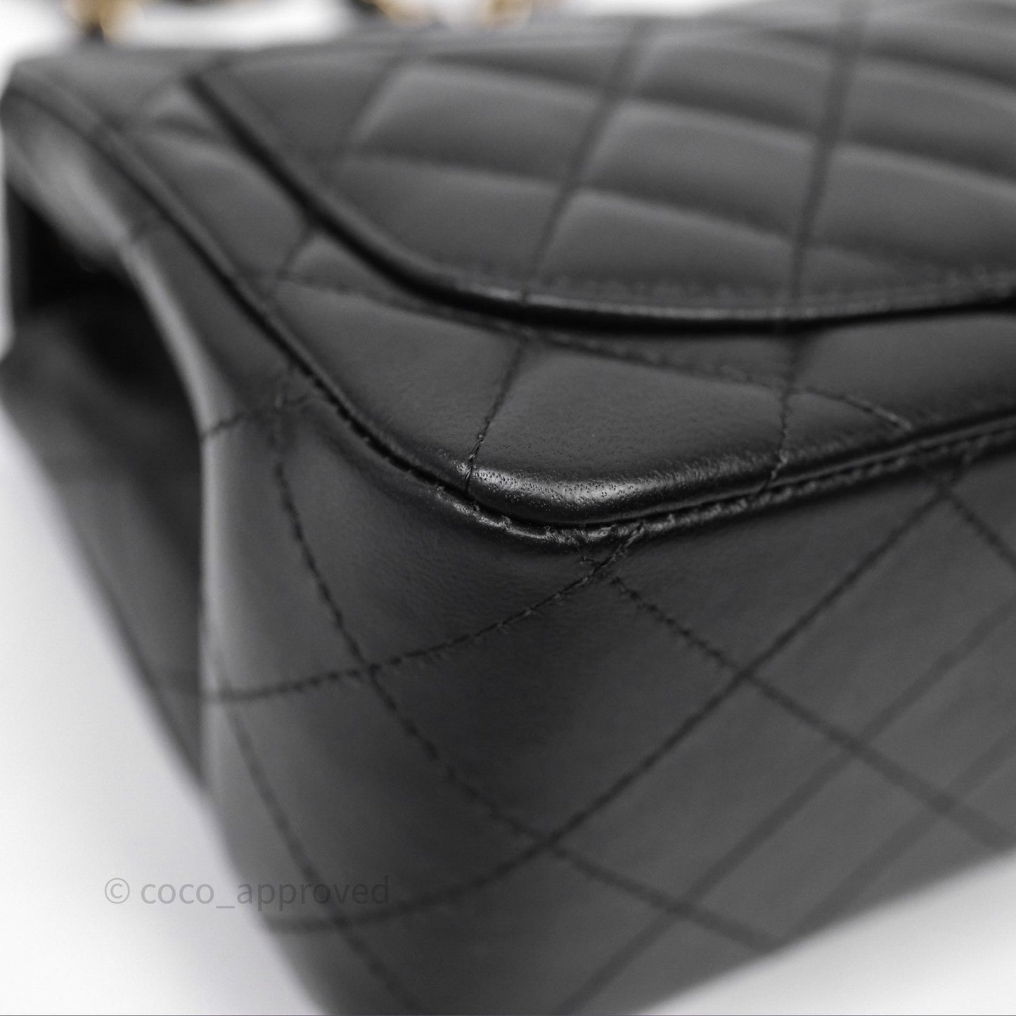 Chanel Mini Square Black Lambskin Gold Hardware