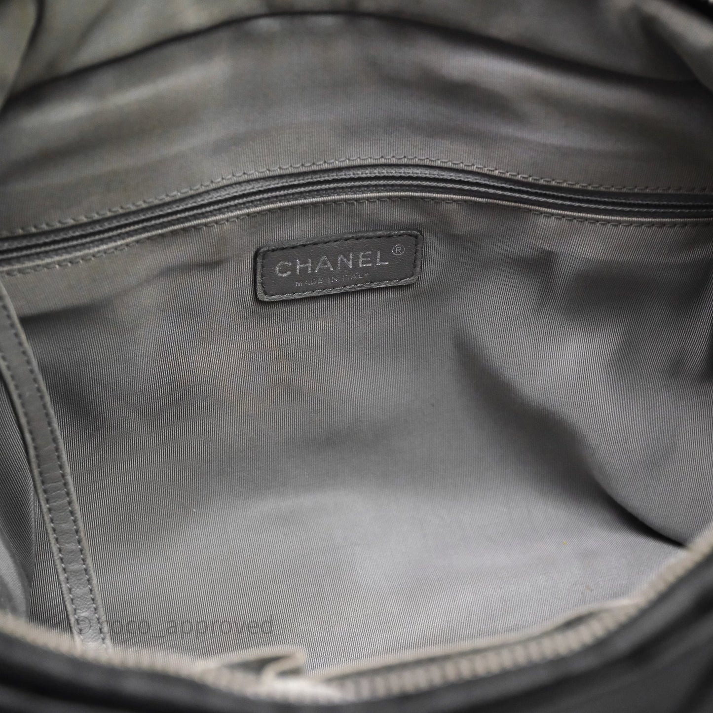 Chanel Paris-Byzance Tweed On Stitch Nylon Bubble Dark Grey Shoulder Bag