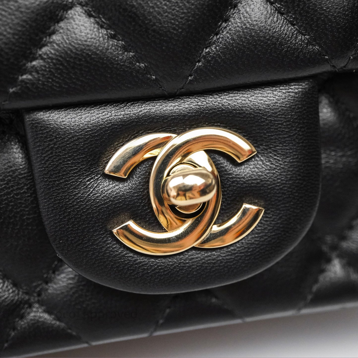 Chanel Mini Square Black Lambskin Gold Hardware