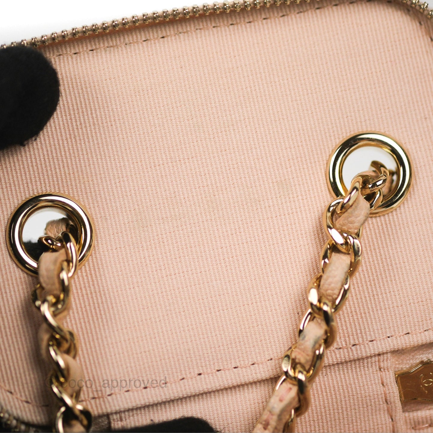 Chanel Mini Vanity With Chain Beige Pink Caviar Gold Hardware