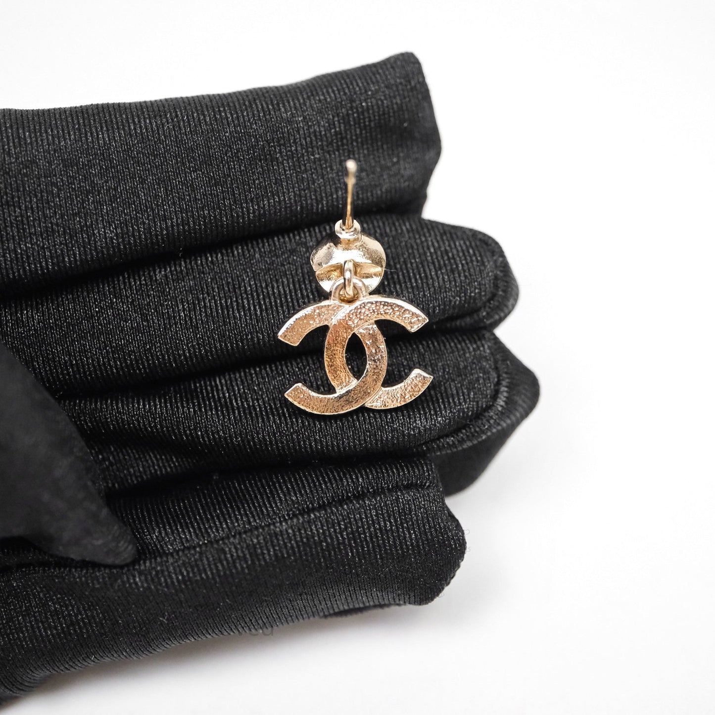 Chanel CC Crystals Drop Earrings Gold Tone 25S
