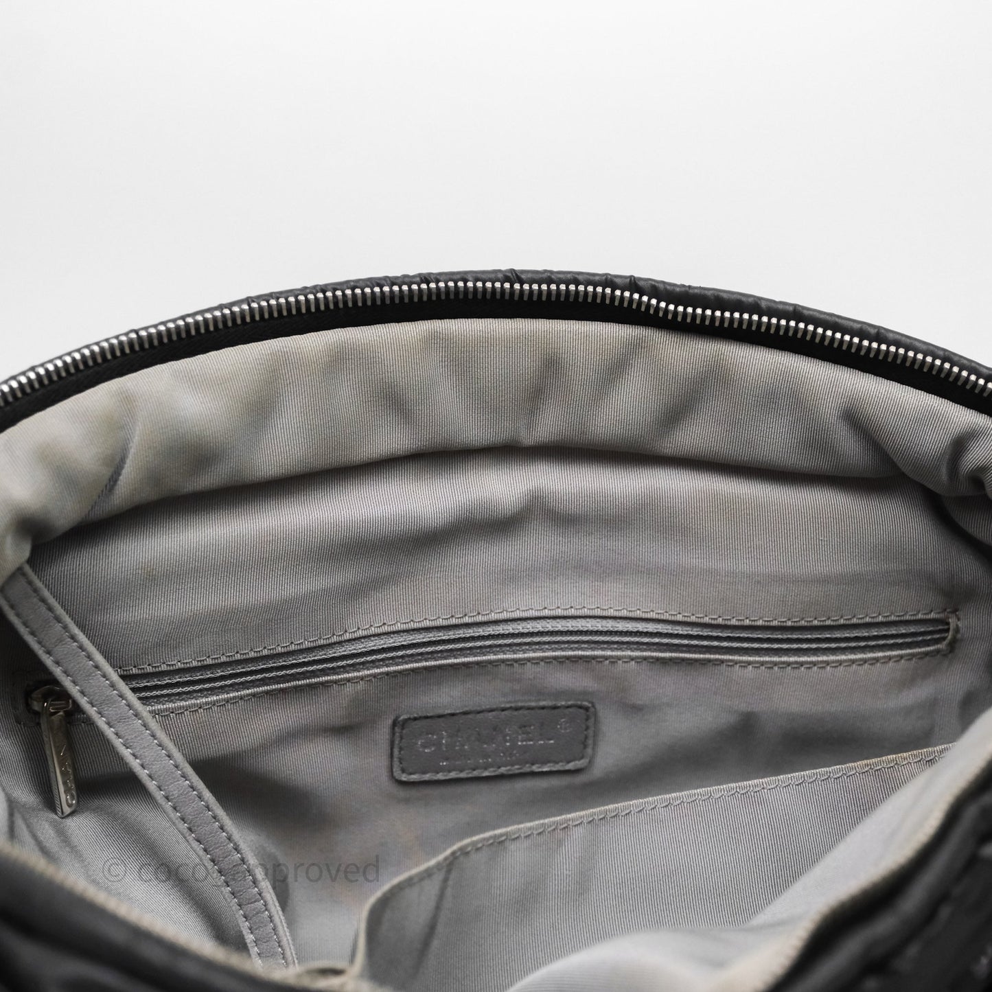Chanel Paris-Byzance Tweed On Stitch Nylon Bubble Dark Grey Shoulder Bag