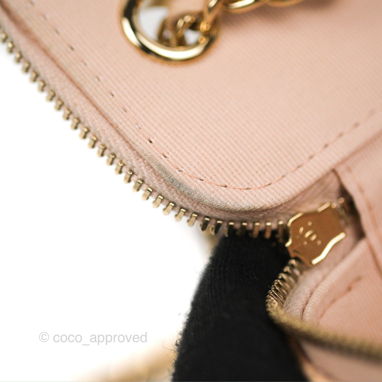 Chanel Mini Vanity With Chain Beige Pink Caviar Gold Hardware