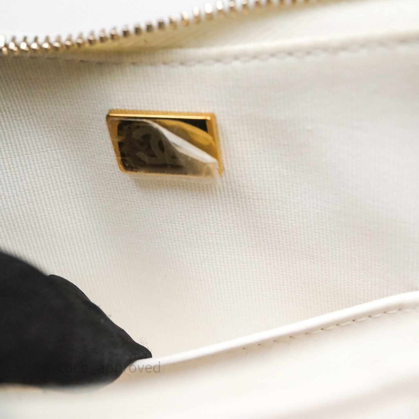 Chanel Hobo Bag White Aged Calfskin Aged Gold Hardware