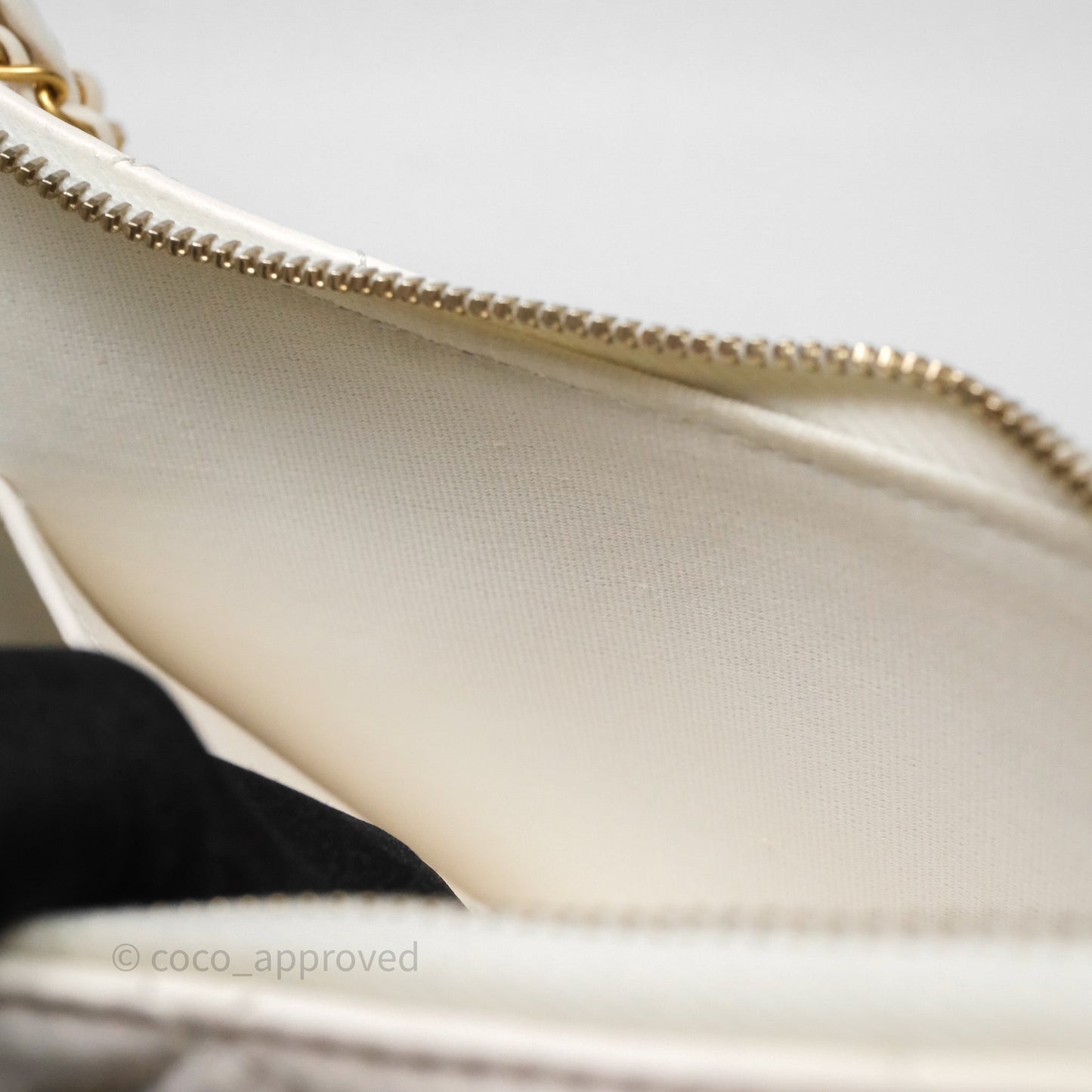 Chanel Hobo Bag White Aged Calfskin Aged Gold Hardware