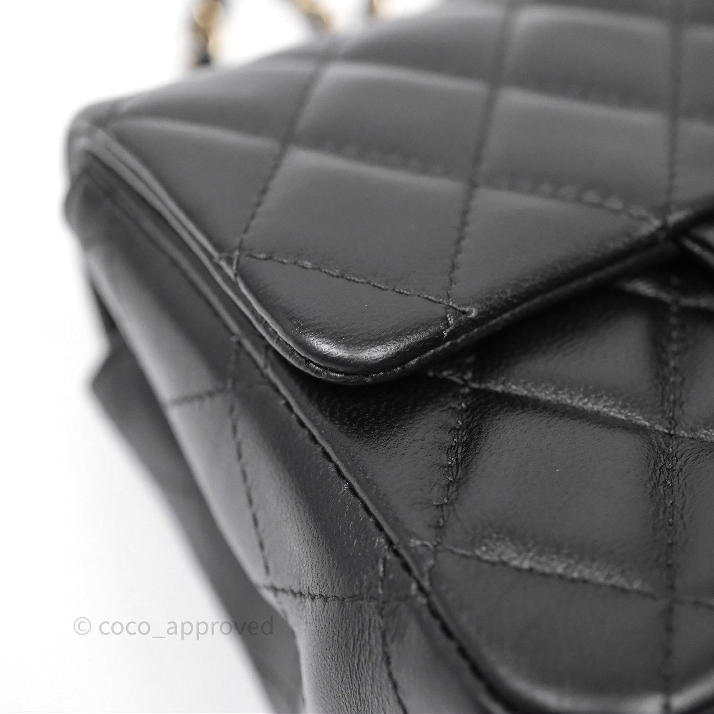 Chanel Mini Square Black Lambskin Gold Hardware