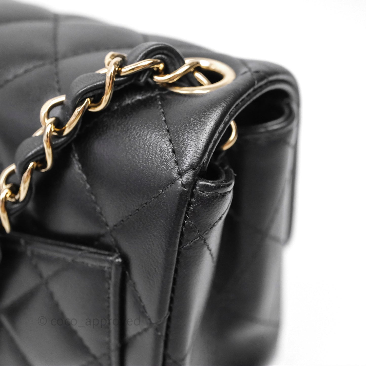 Chanel Mini Square Black Lambskin Gold Hardware