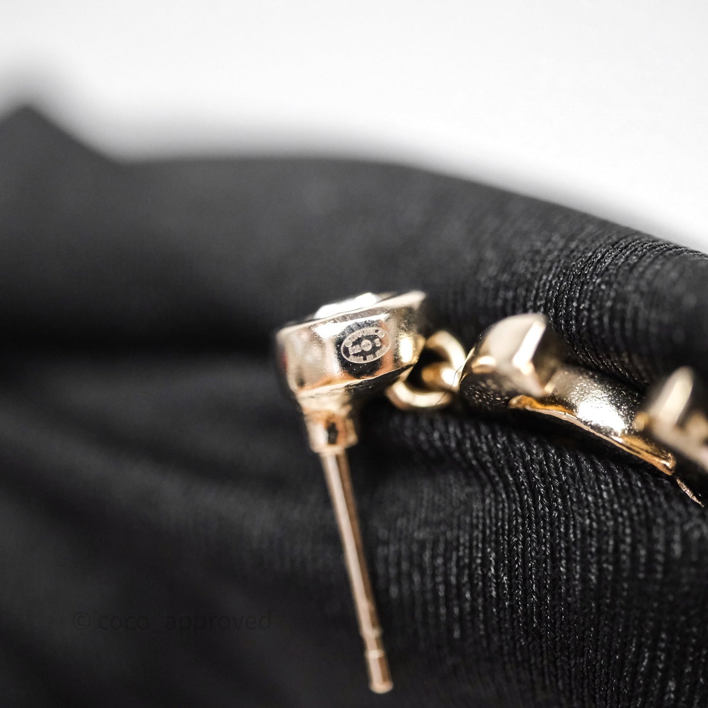 Chanel CC Crystals Drop Earrings Gold Tone 25S