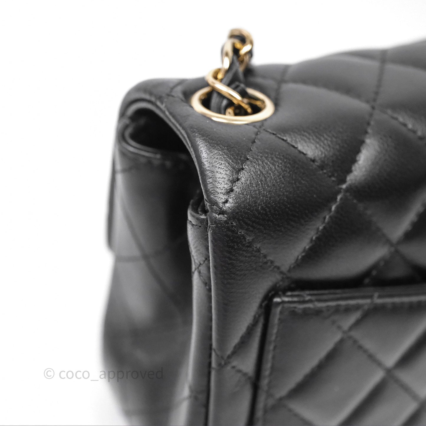 Chanel Mini Square Black Lambskin Gold Hardware