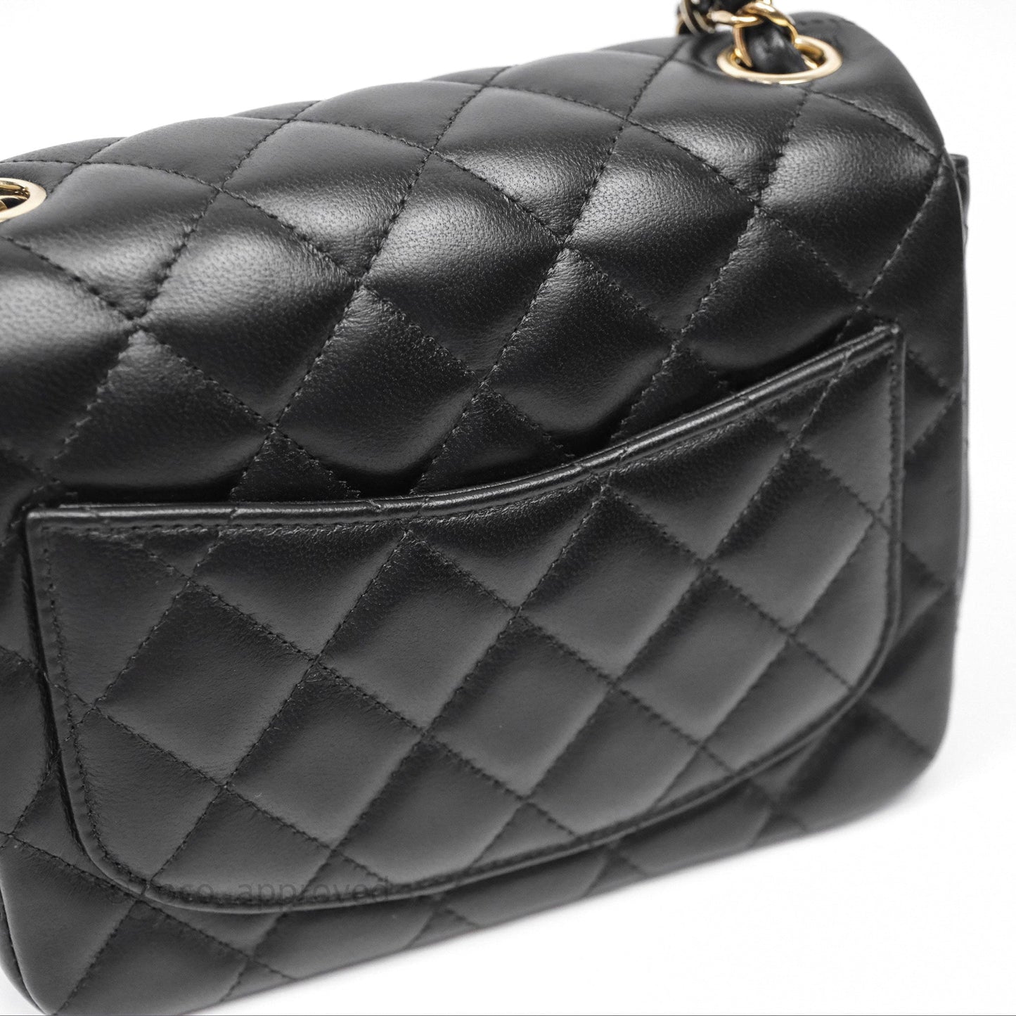 Chanel Mini Square Black Lambskin Gold Hardware