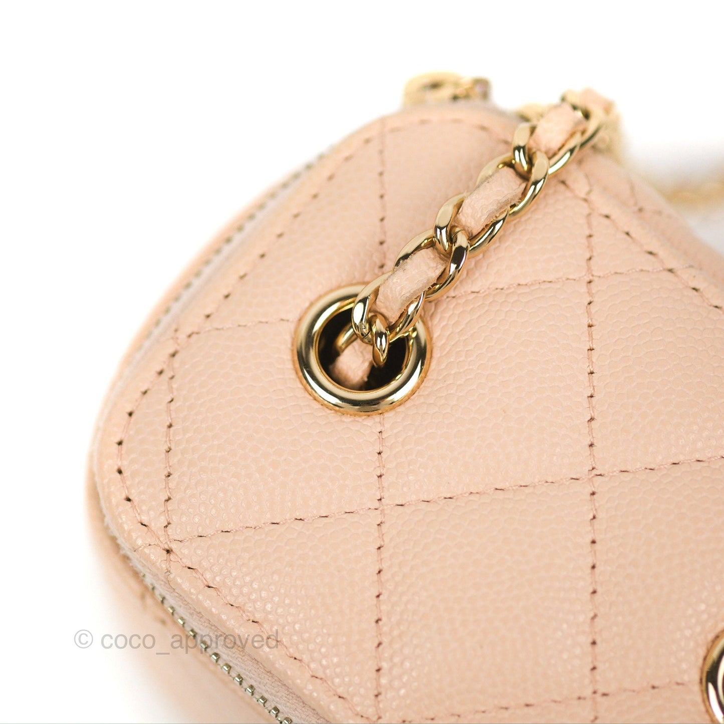 Chanel Mini Vanity With Chain Beige Pink Caviar Gold Hardware