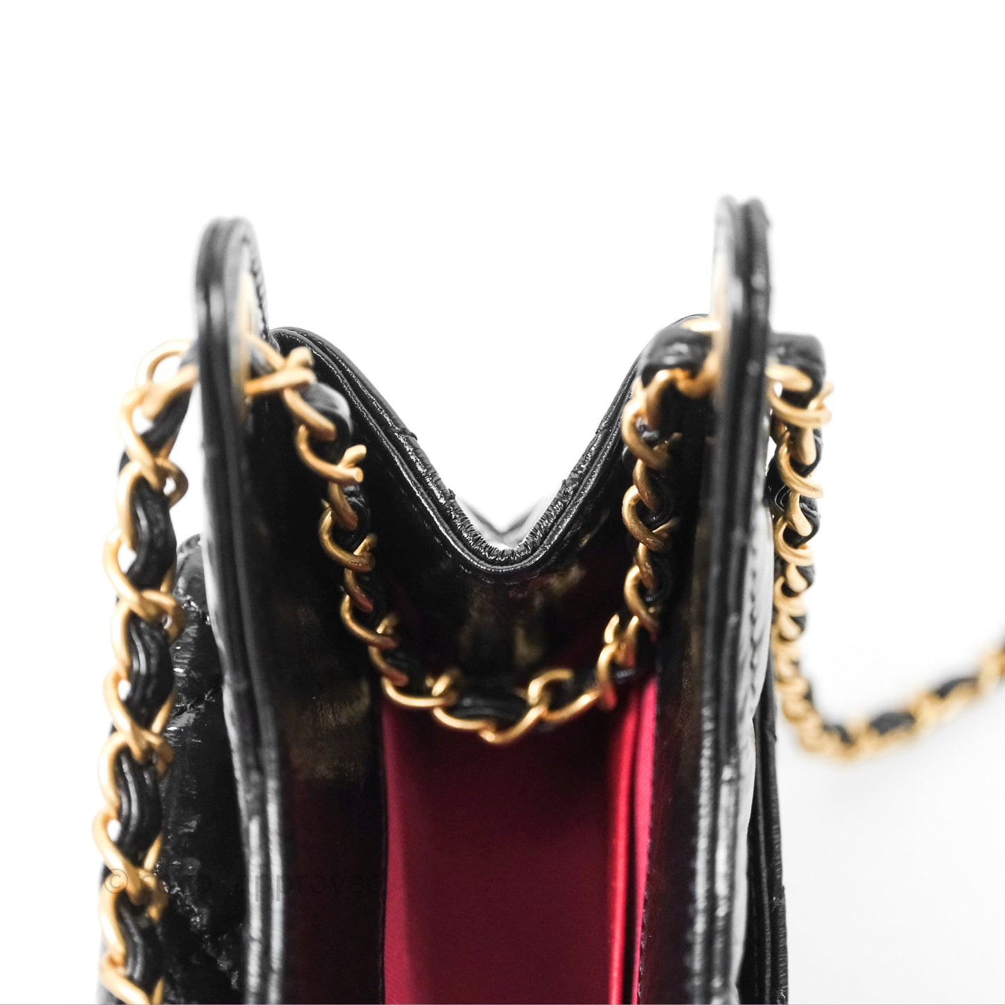 Chanel Small Wavy CC Hobo Black Shiny Crumpled Calfskin Aged Gold Hardware