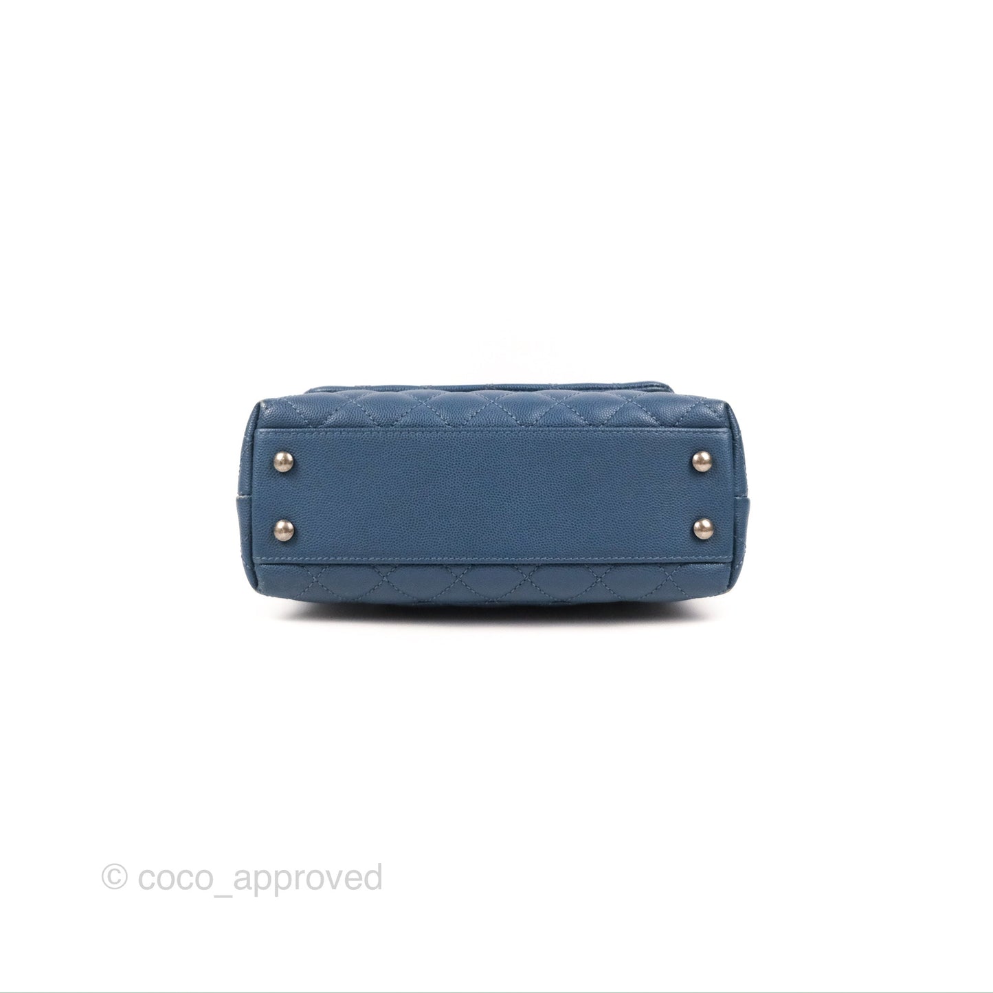 Chanel Small Coco Handle Dark Blue Caviar Ruthenium Hardware