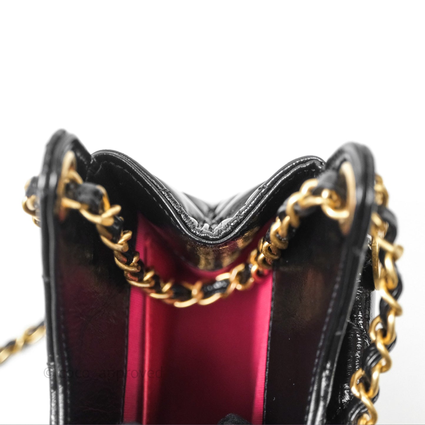 Chanel Small Wavy CC Hobo Black Shiny Crumpled Calfskin Aged Gold Hardware