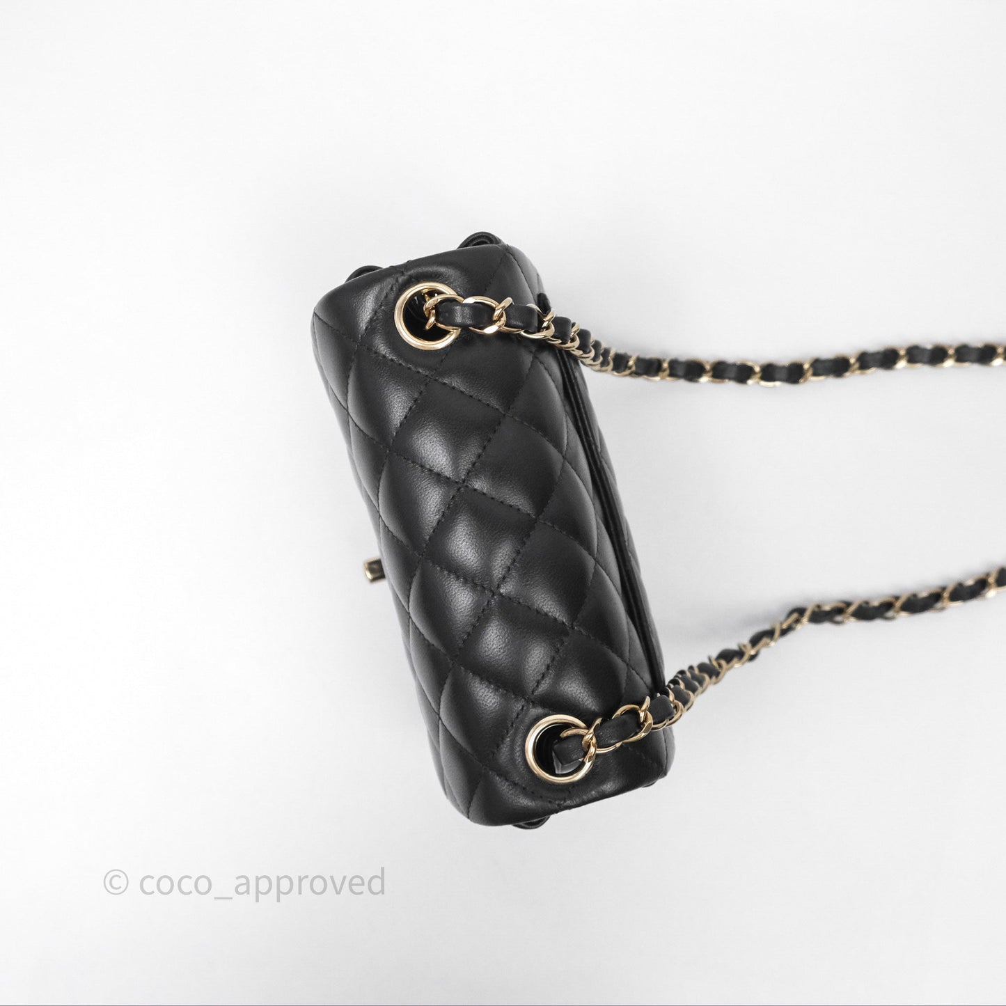 Chanel Mini Square Black Lambskin Gold Hardware