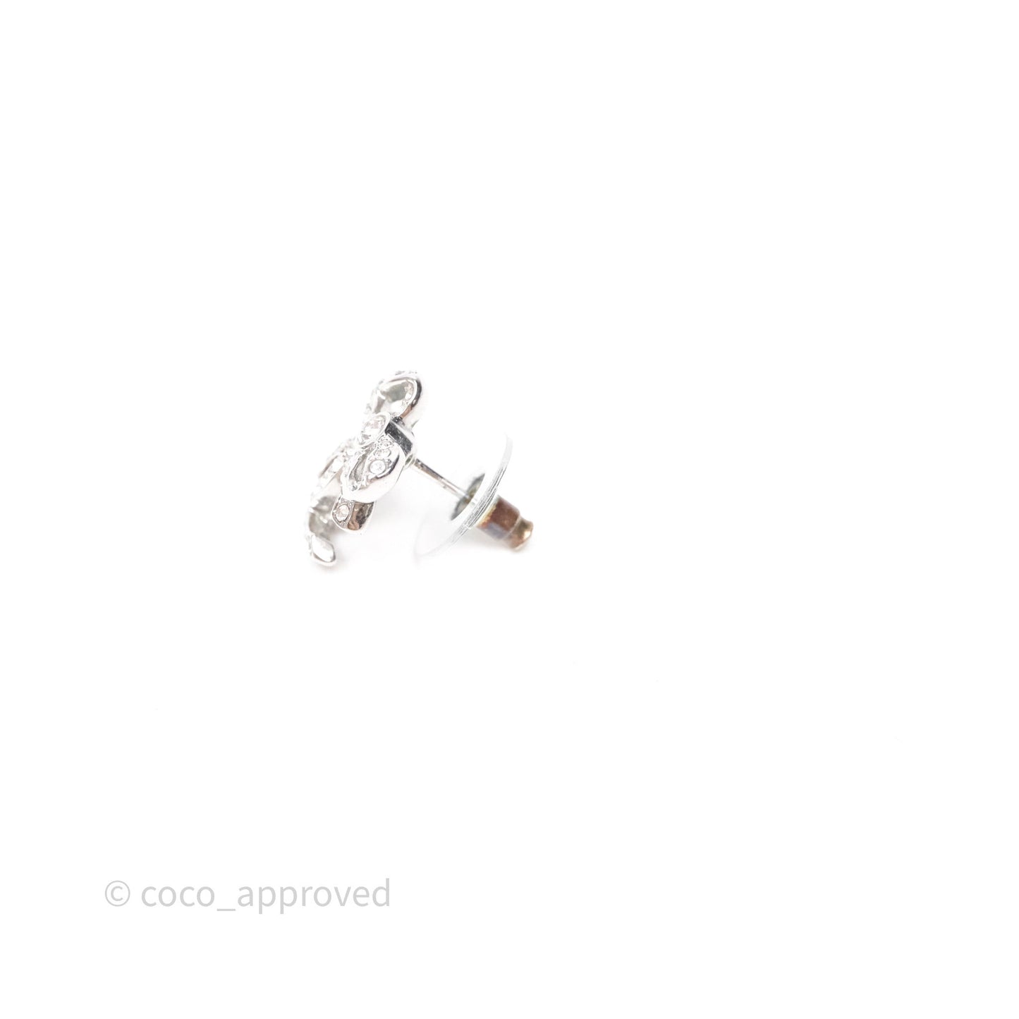 Chanel Crystals Ribbon Bow CC Earrings 23C