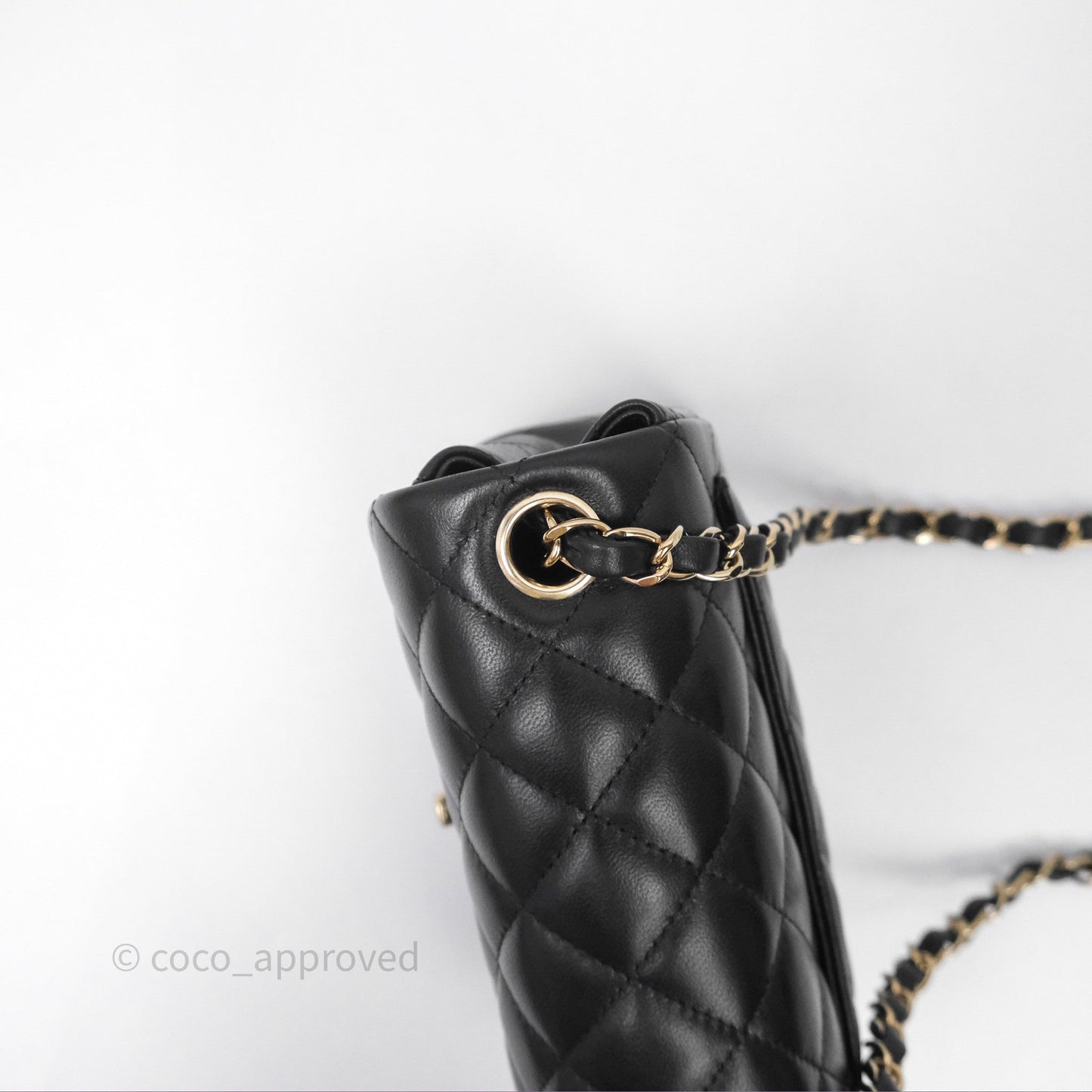 Chanel Mini Square Black Lambskin Gold Hardware