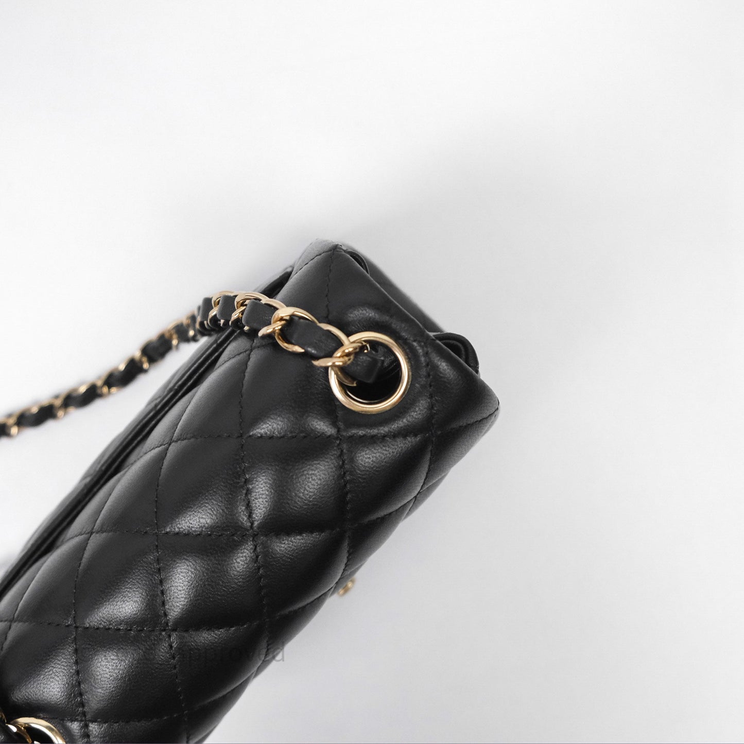 Chanel Mini Square Black Lambskin Gold Hardware