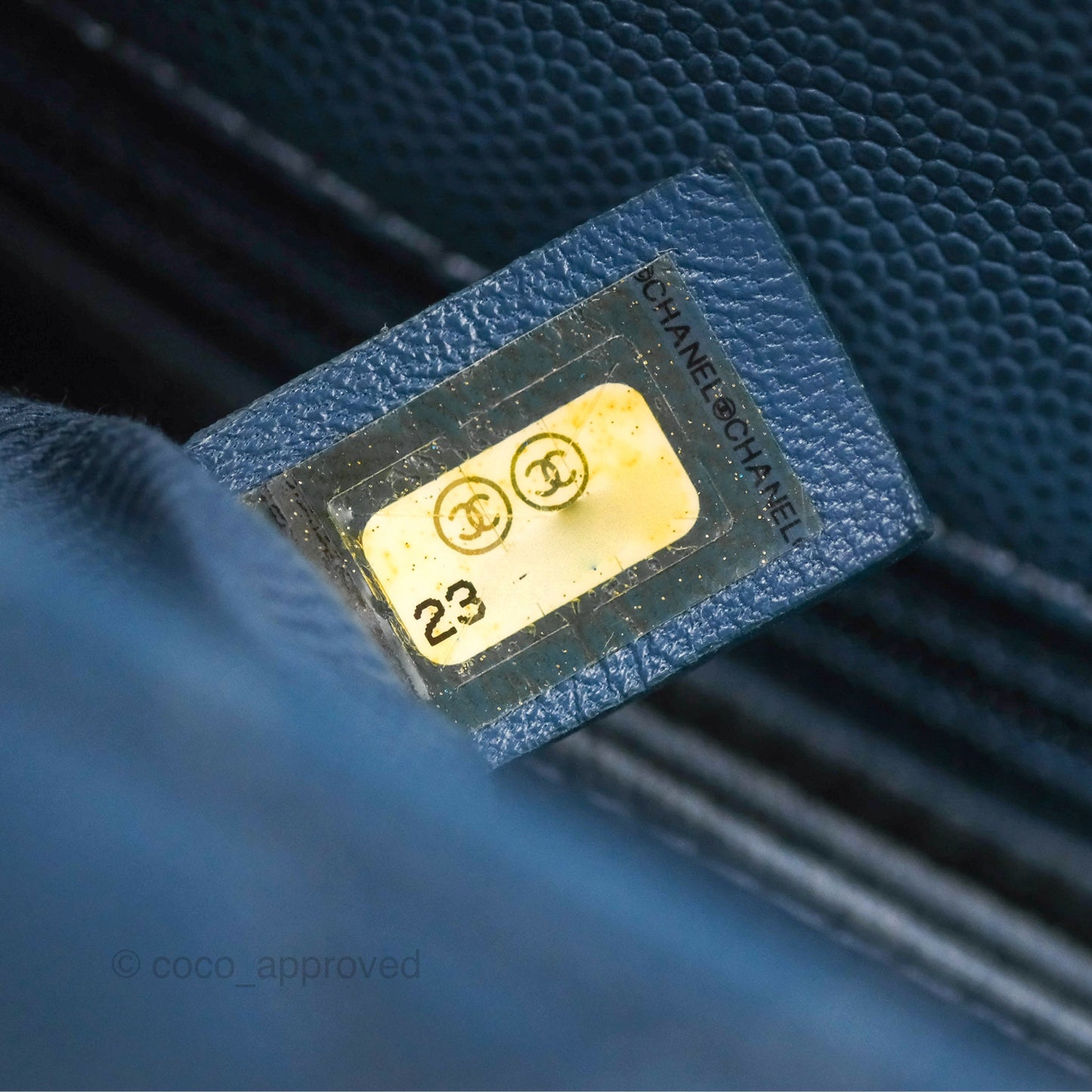 Chanel Small Coco Handle Dark Blue Caviar Ruthenium Hardware