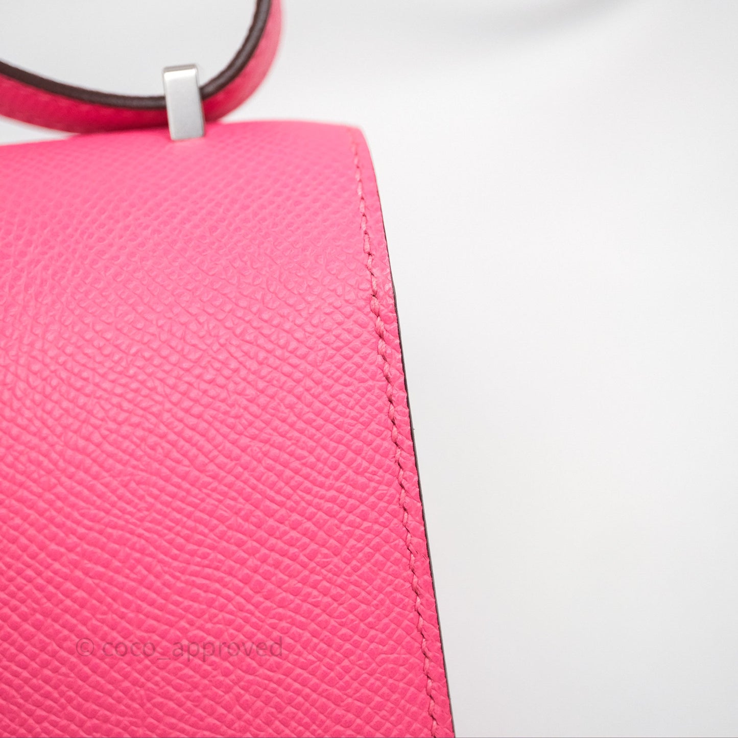 Hermès Mini Constance 18cm Rose Azalee 8W Palladium Hardware