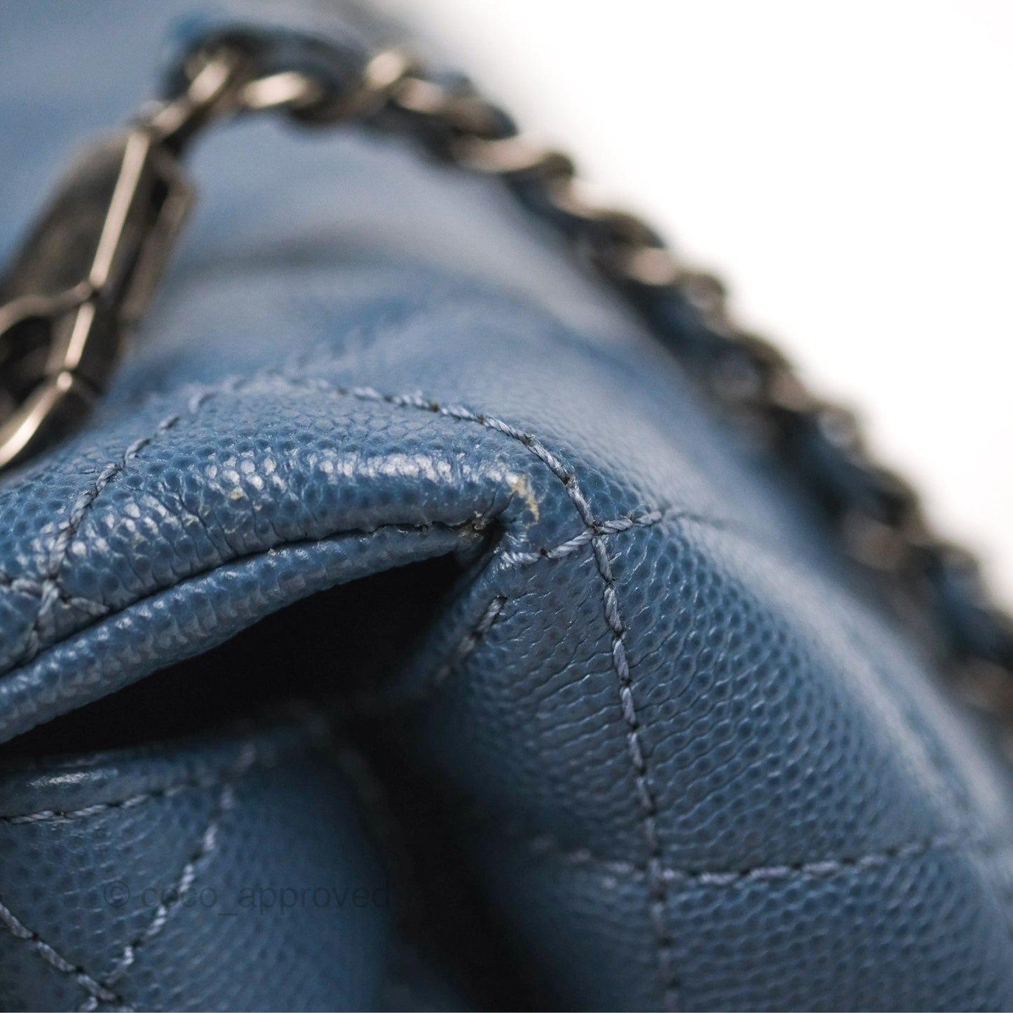 Chanel Small Coco Handle Dark Blue Caviar Ruthenium Hardware
