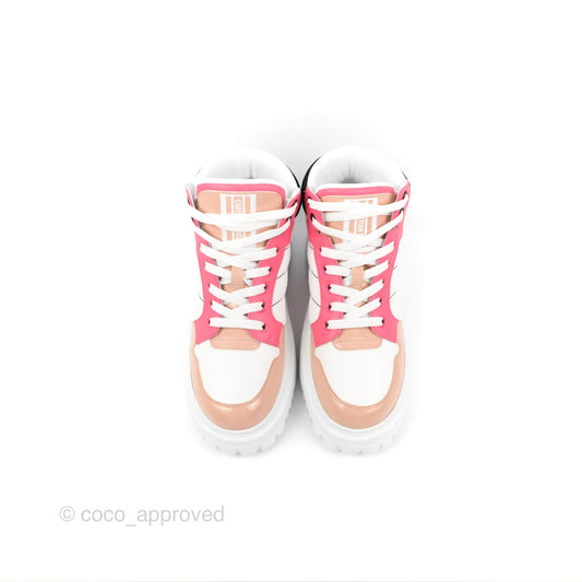 Christian Dior D-player Pink Calfskin Sneaker Size 36.5
