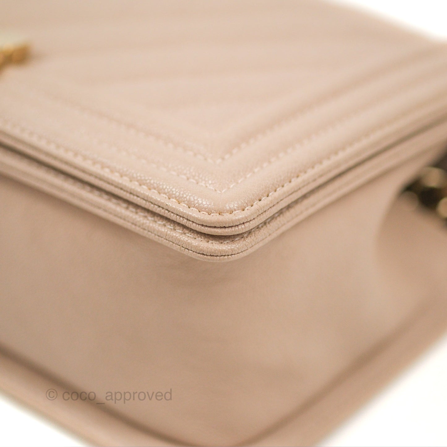 Chanel Chevron Medium Boy Nude Pink Caviar Gold Hardware