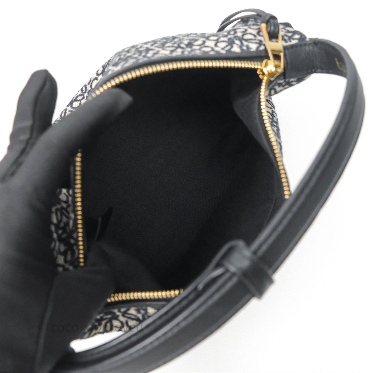 Loewe Small Cubi bag in Anagram Jacquard & Calfskin Navy/Black