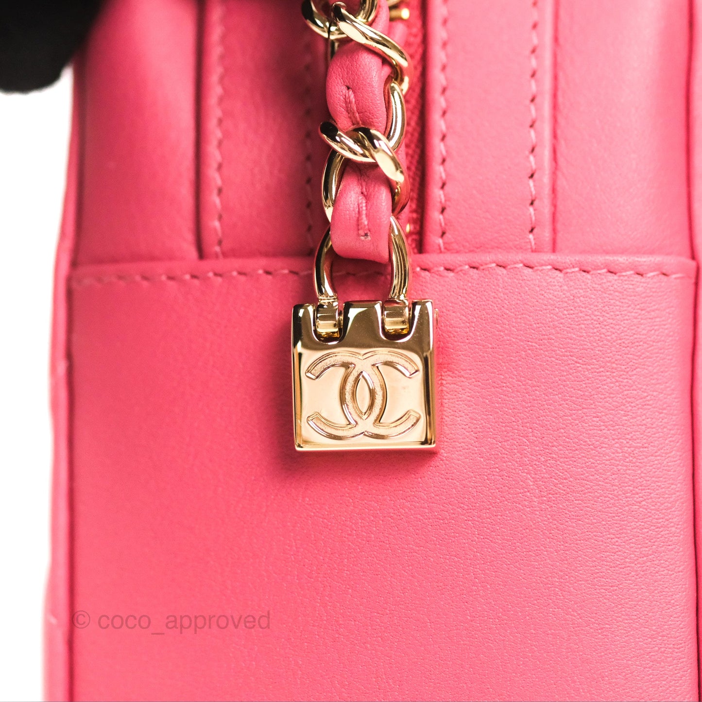 Chanel Lambskin CC Octagon Camera Case Pink