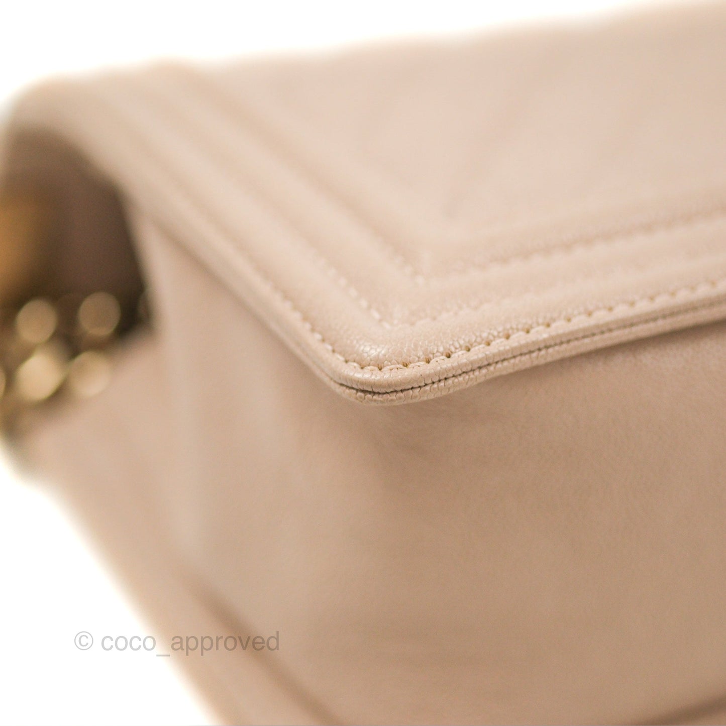 Chanel Chevron Medium Boy Nude Pink Caviar Gold Hardware