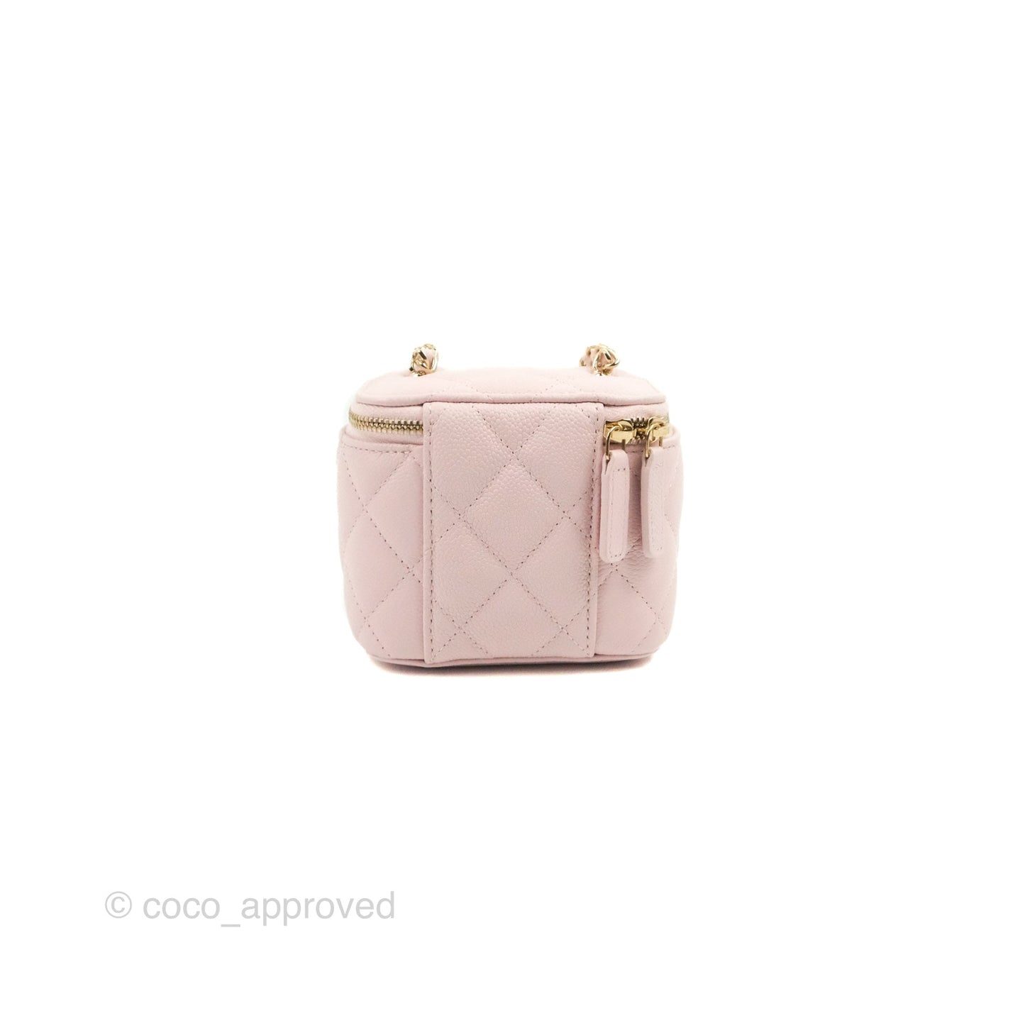 Chanel Mini Vanity With Chain Pink Caviar Gold Hardware