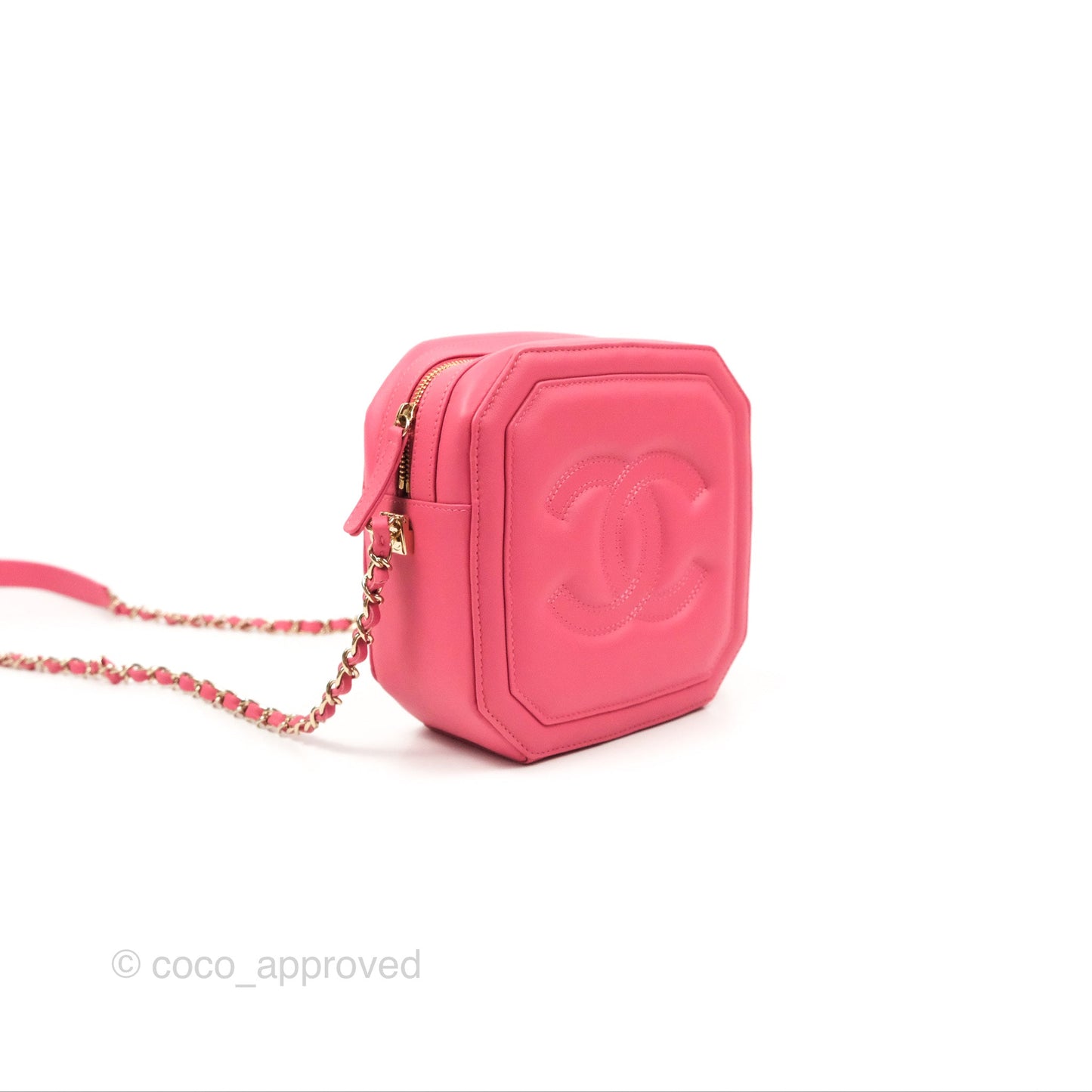 Chanel Lambskin CC Octagon Camera Case Pink