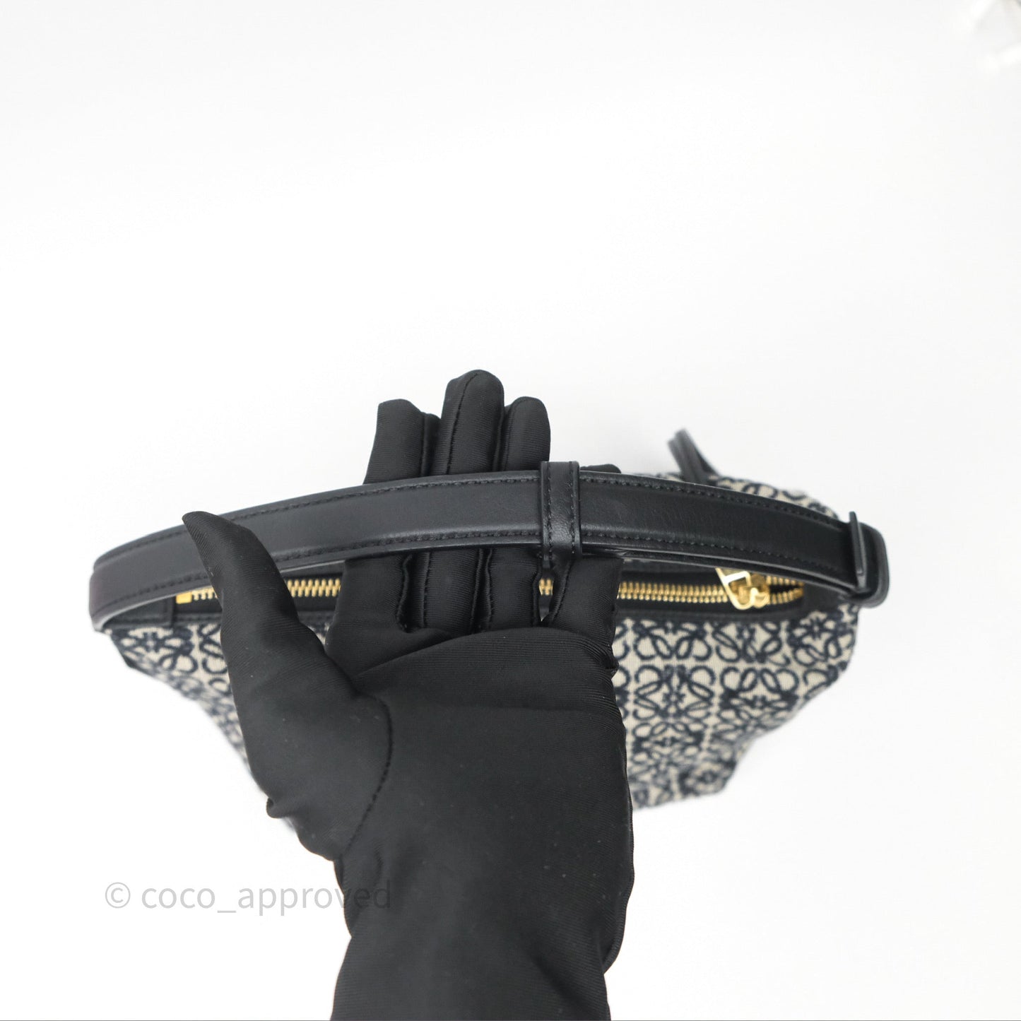 Loewe Small Cubi bag in Anagram Jacquard & Calfskin Navy/Black