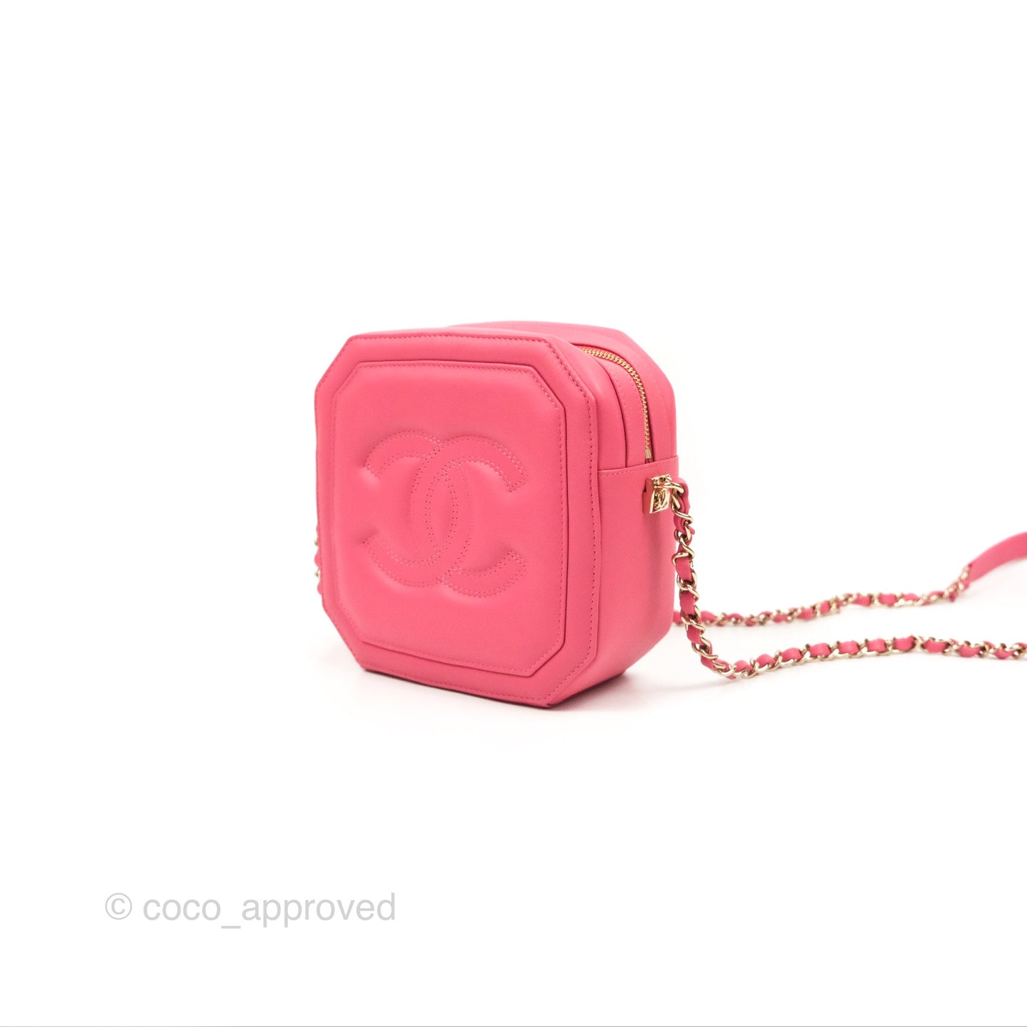 Chanel Lambskin CC Octagon Camera Case Pink