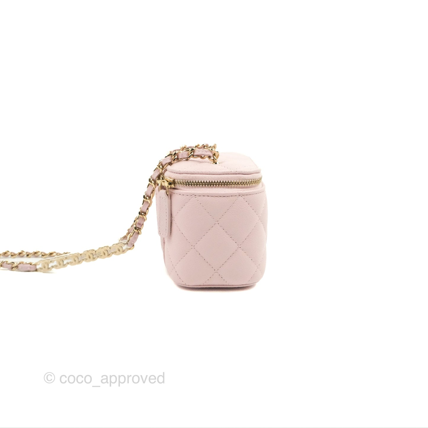 Chanel Mini Vanity With Chain Pink Caviar Gold Hardware