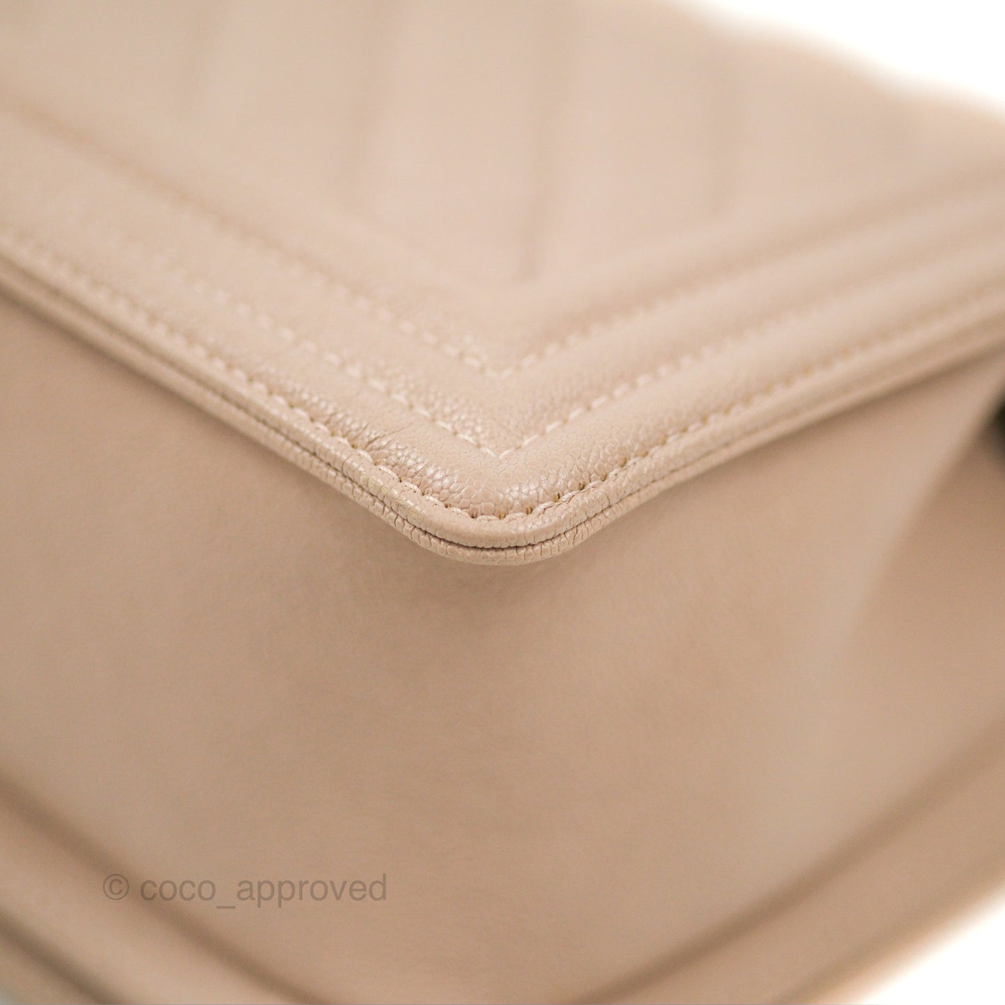 Chanel Chevron Medium Boy Nude Pink Caviar Gold Hardware