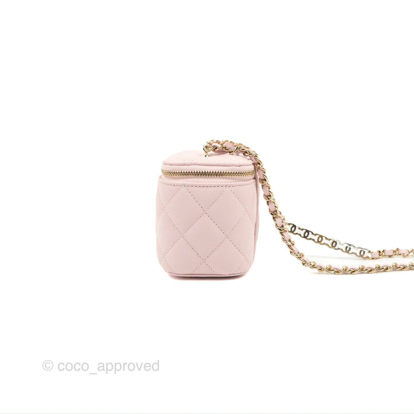 Chanel Mini Vanity With Chain Pink Caviar Gold Hardware